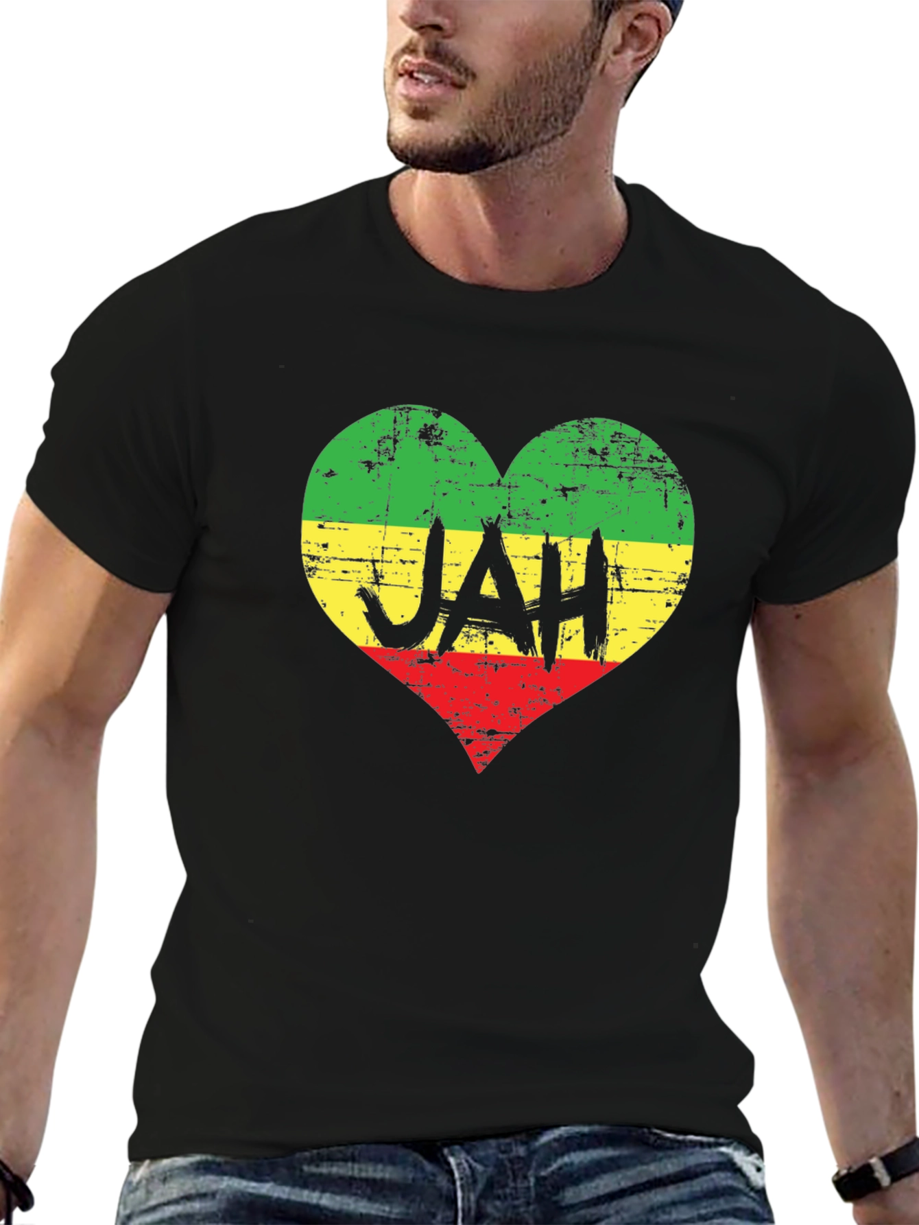 Rasta Heart JAH T-Shirt - Reggae Vibe