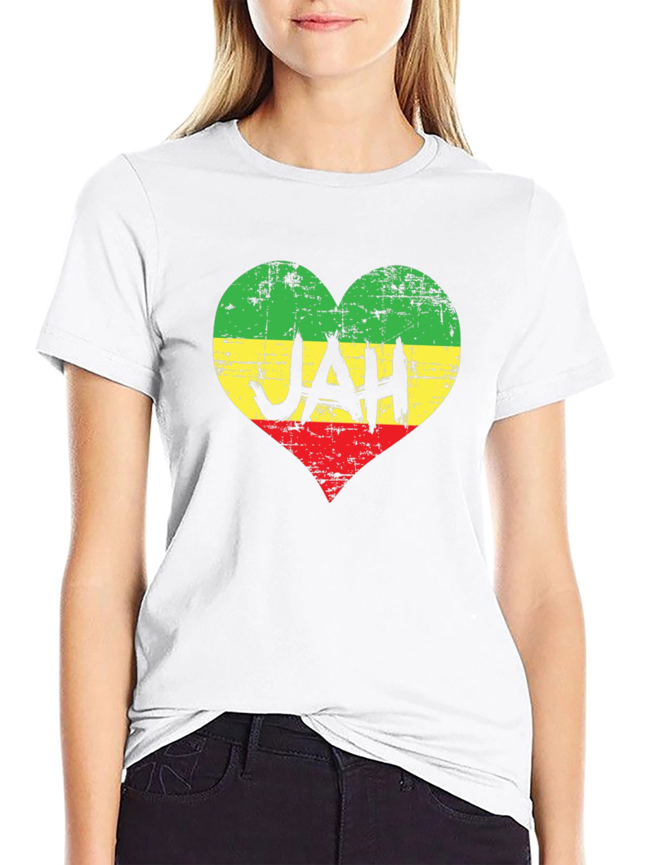 Rasta Heart JAH T-Shirt - Reggae Vibe