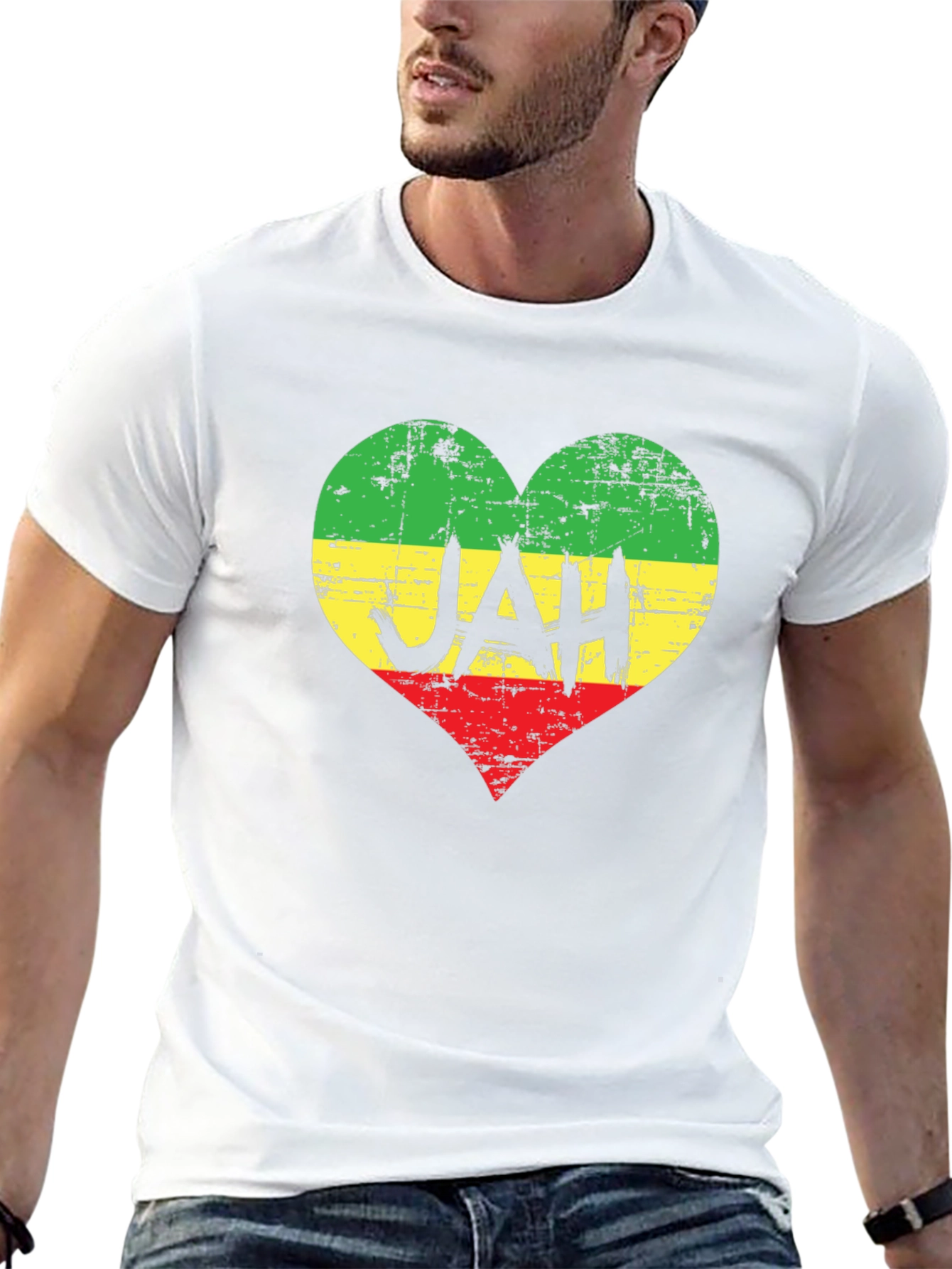 Rasta Heart JAH T-Shirt - Reggae Vibe
