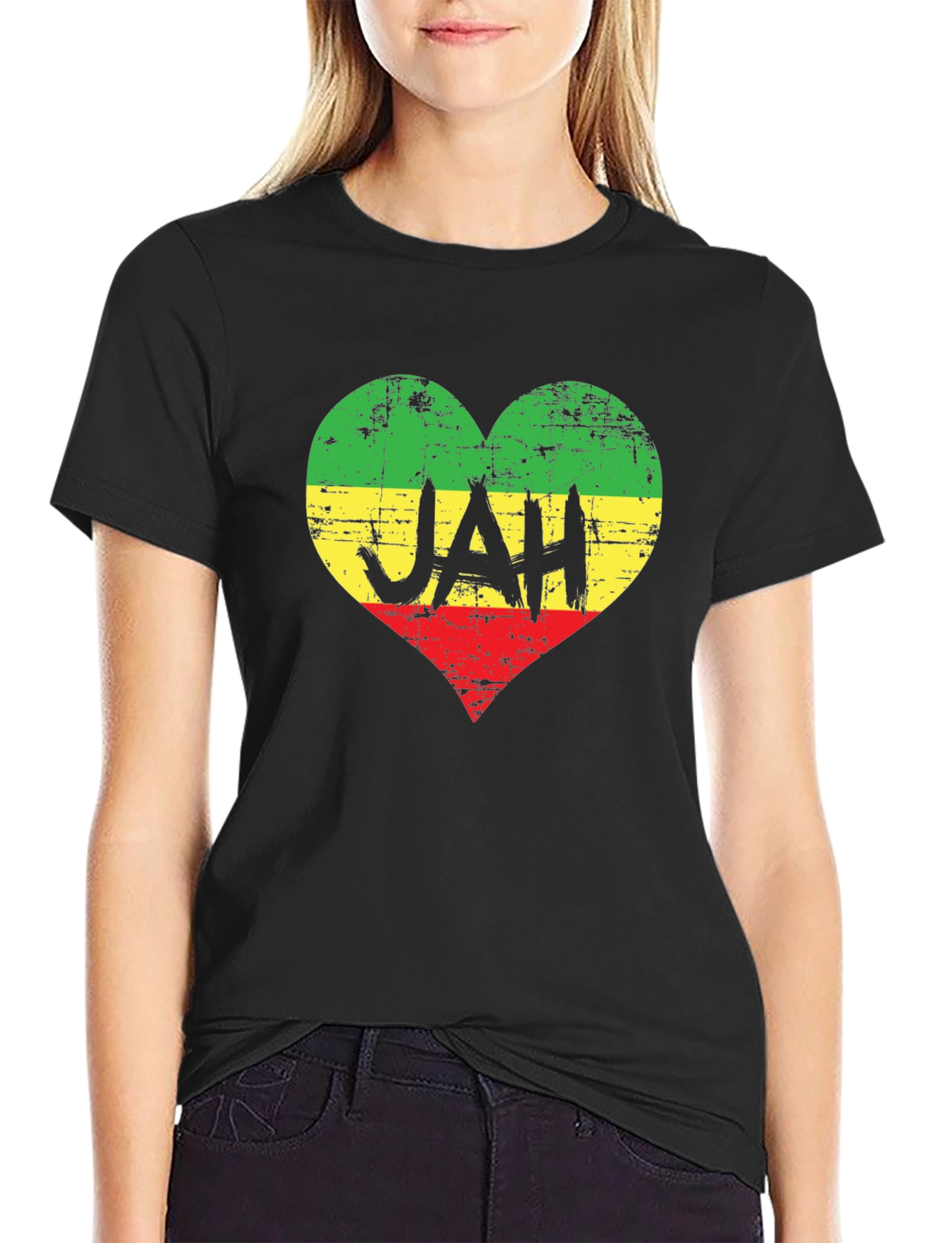 Rasta Heart JAH T-Shirt - Reggae Vibe