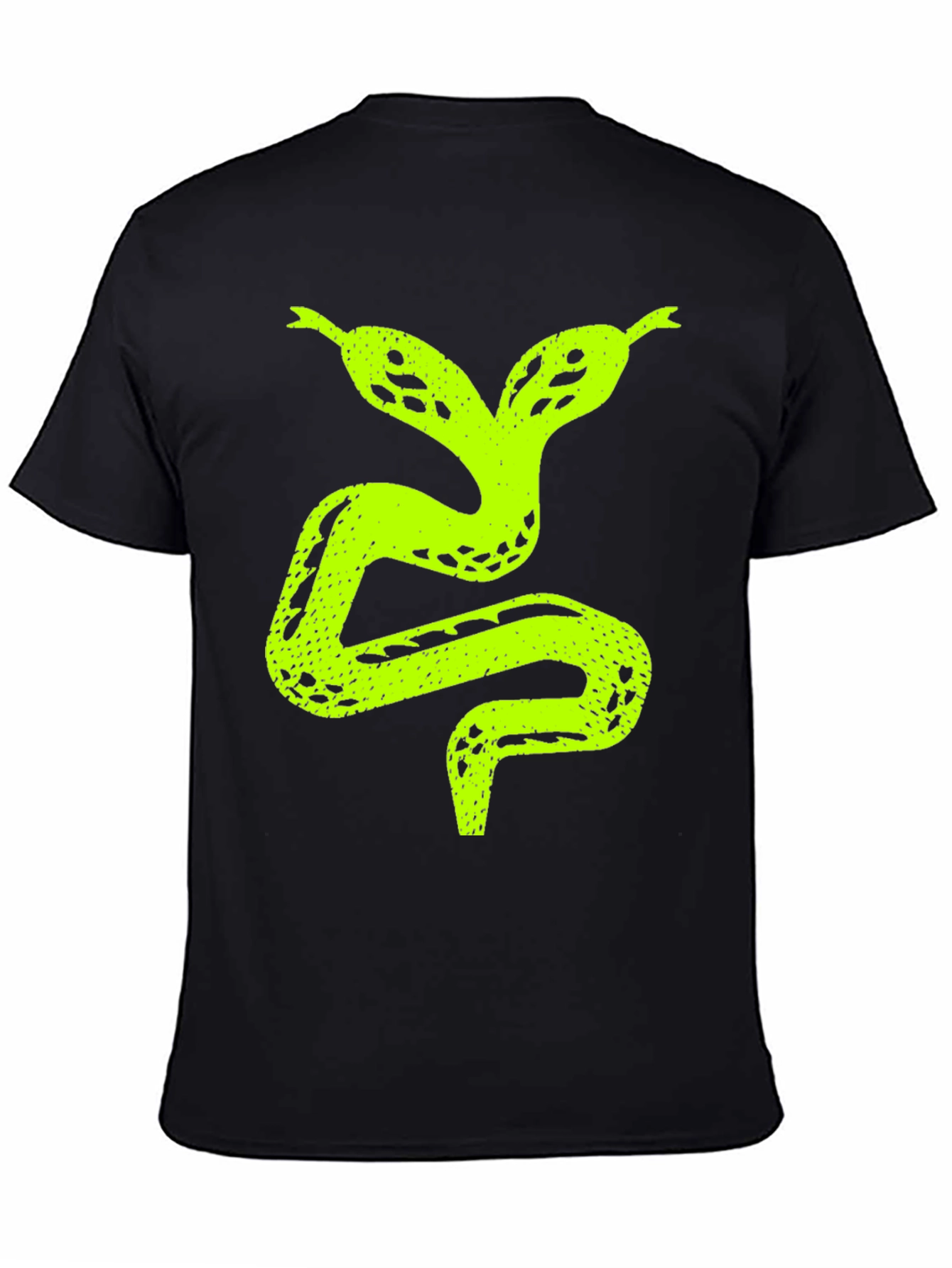 Two-Headed Snake Graphic T-Shirt - Black