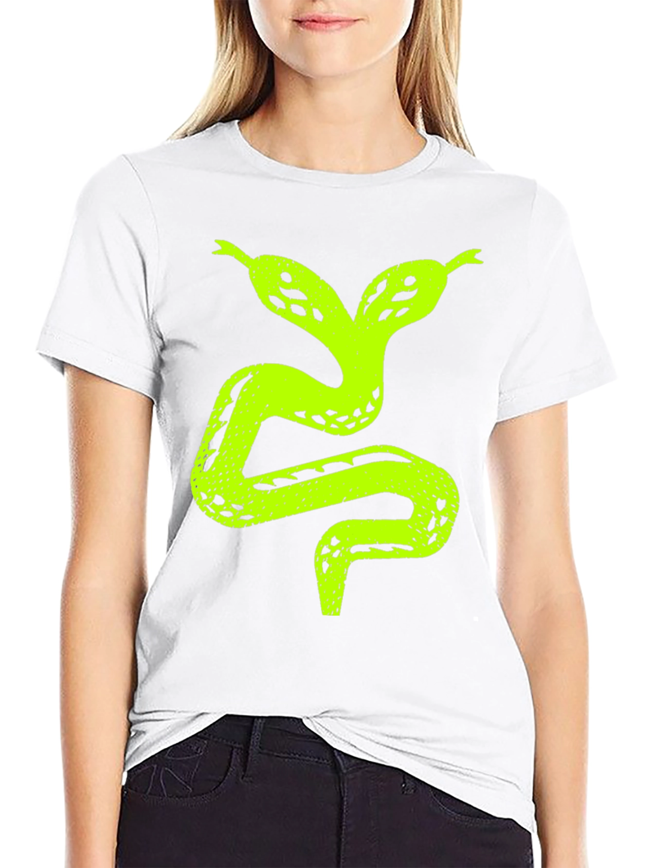 Two-Headed Snake Graphic T-Shirt - Black