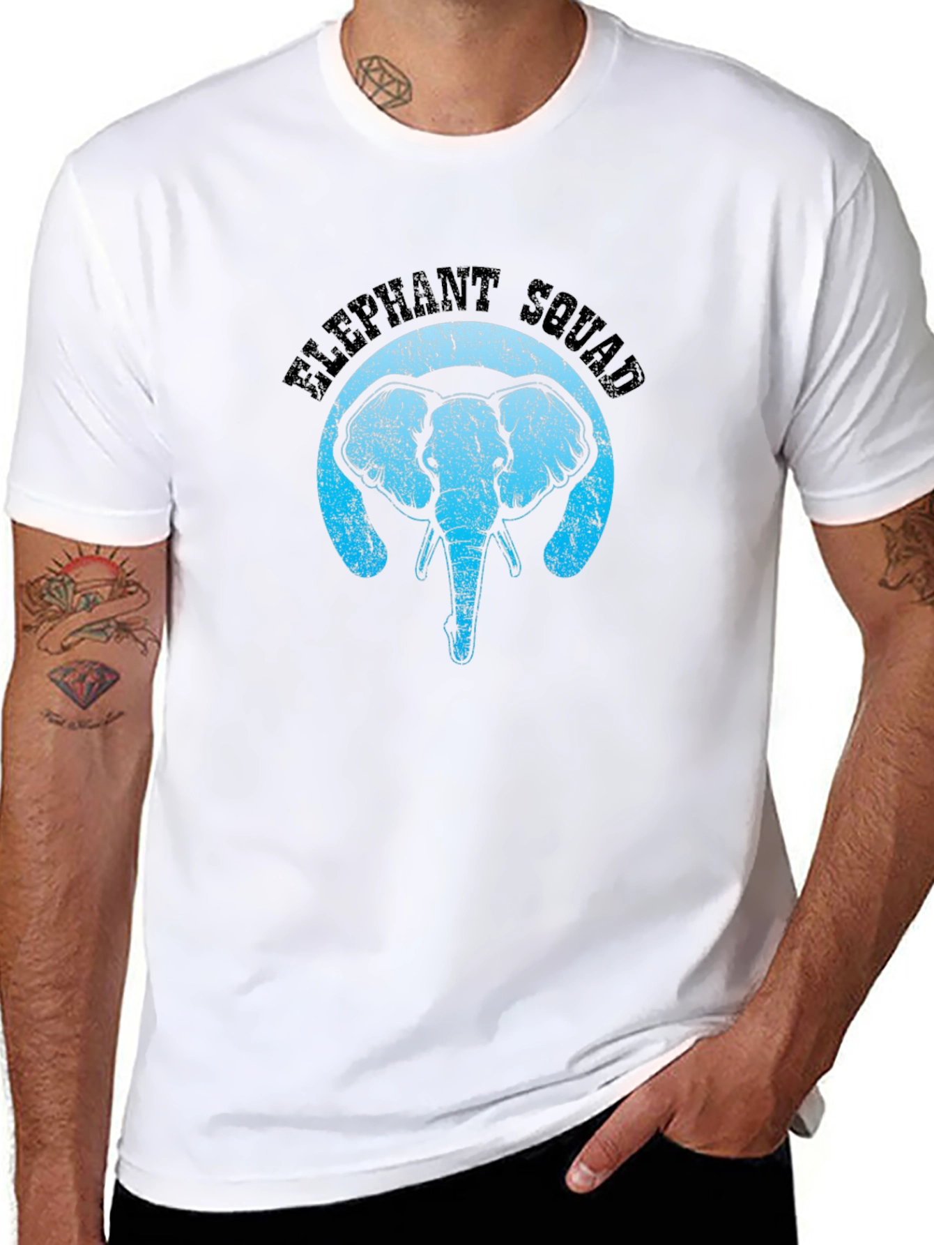 Elephant Squad Black T-Shirt - Animal Graphic Tee