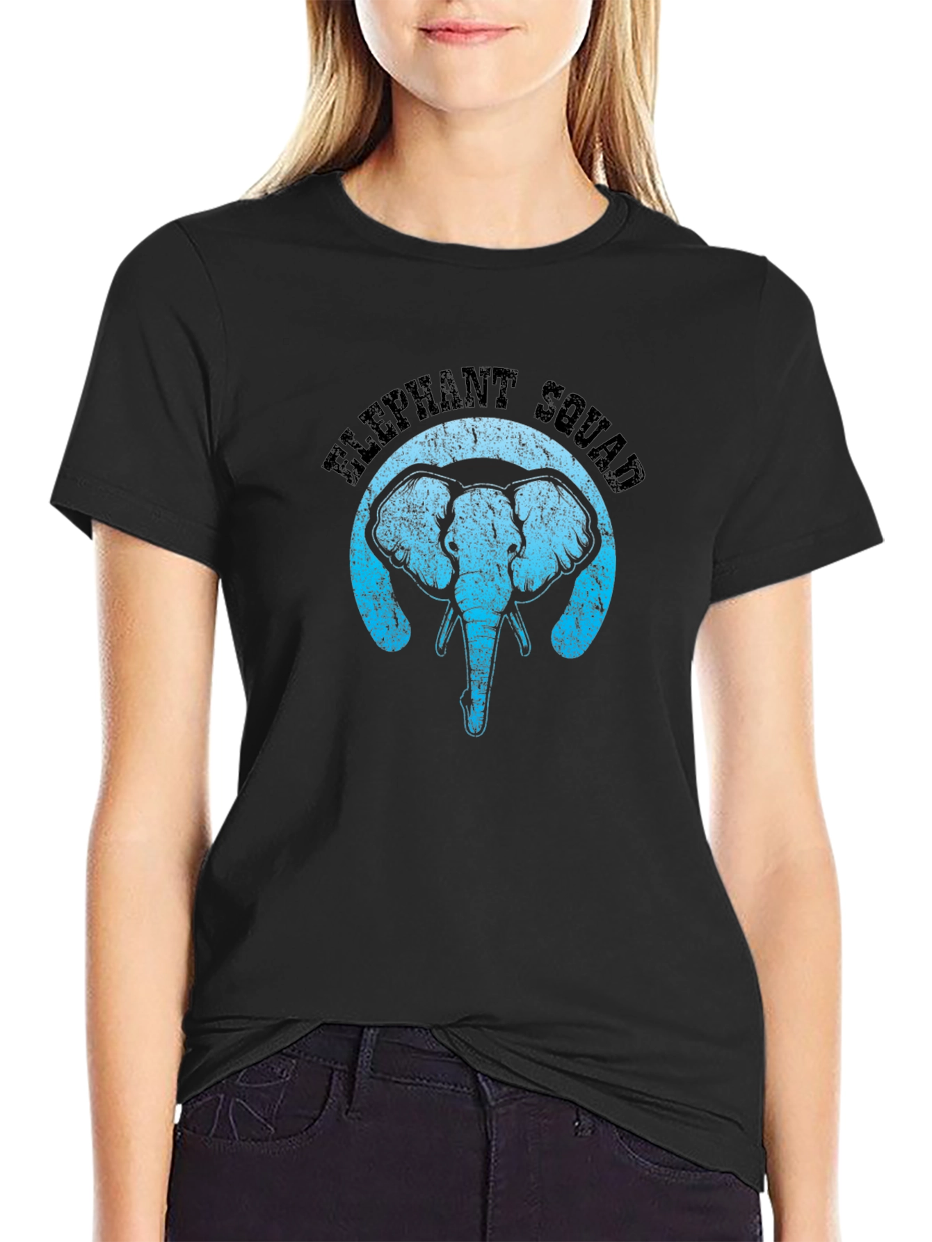 Elephant Squad Black T-Shirt - Animal Graphic Tee