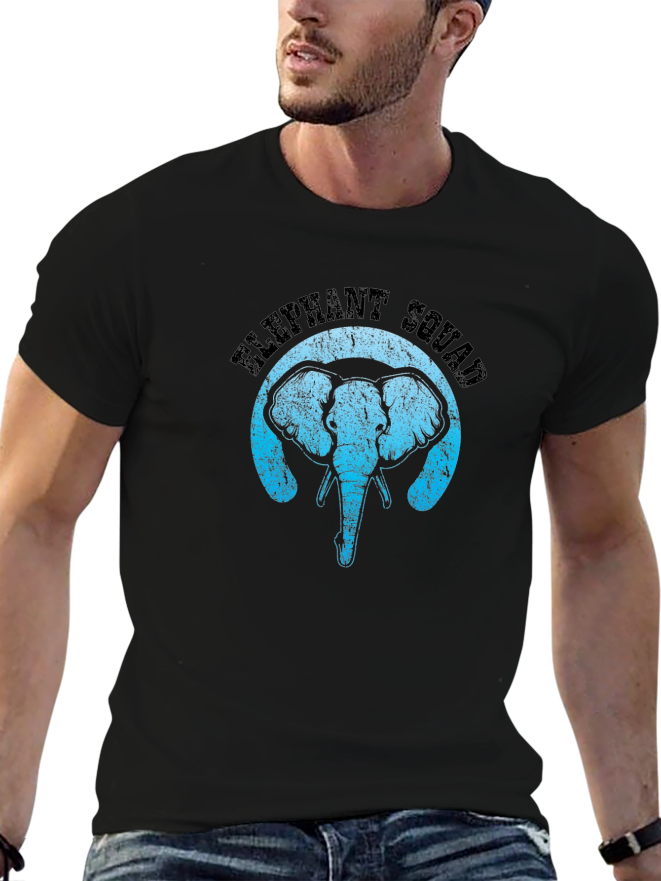 Elephant Squad Black T-Shirt - Animal Graphic Tee