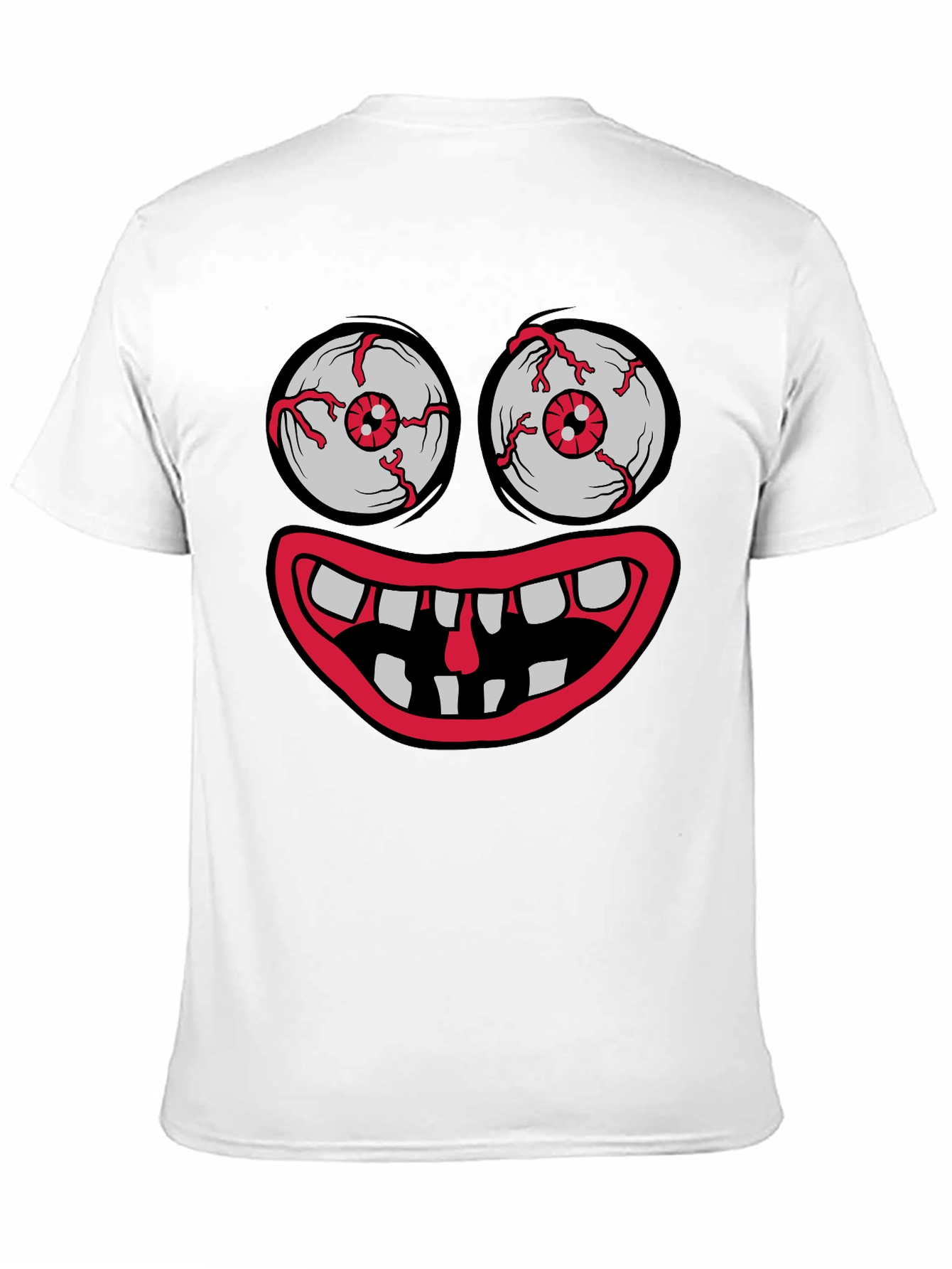 Monster Face Graphic Tee - Crazy Eyes & Mouth!