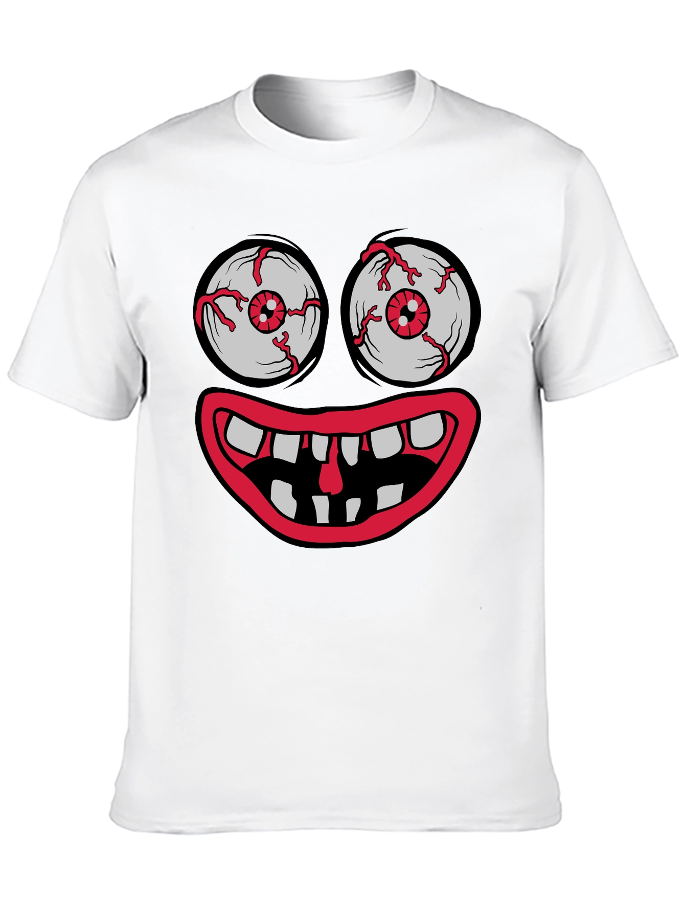 Monster Face Graphic Tee - Crazy Eyes & Mouth!