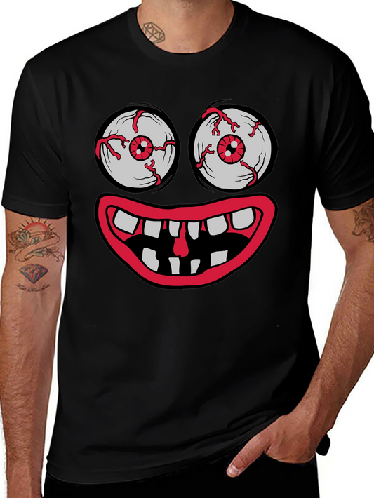 Monster Face Graphic Tee - Crazy Eyes & Mouth!