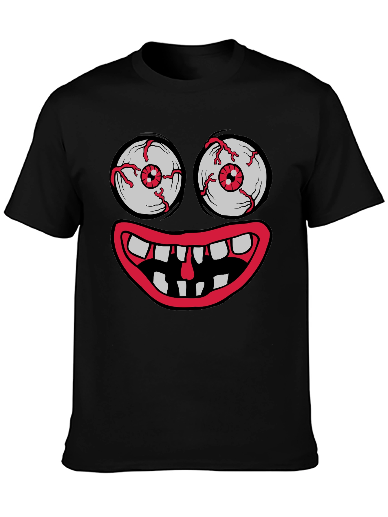 Monster Face Graphic Tee - Crazy Eyes & Mouth!