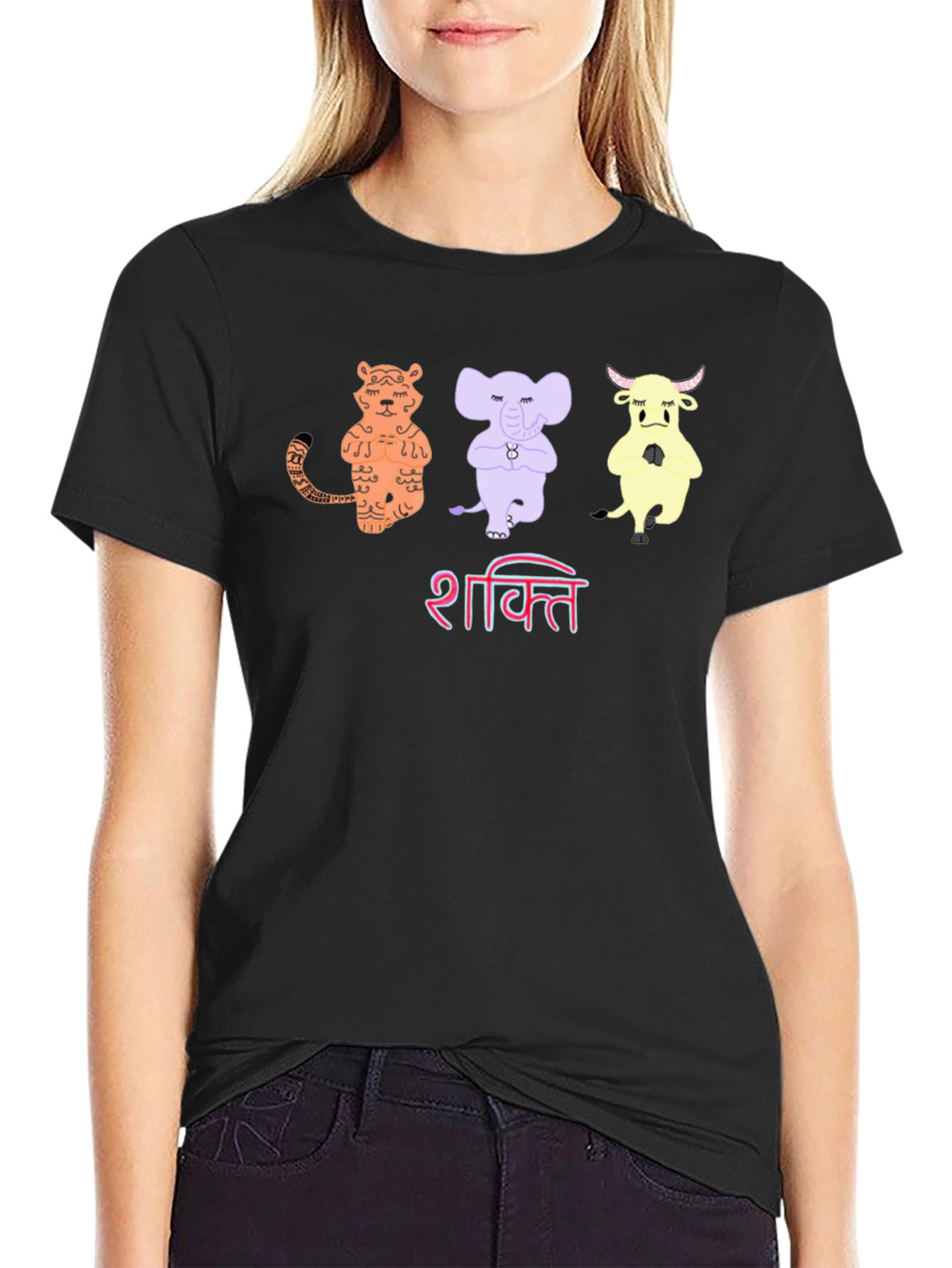 Shakti Yoga Animal T-Shirt - Mens Black Tee