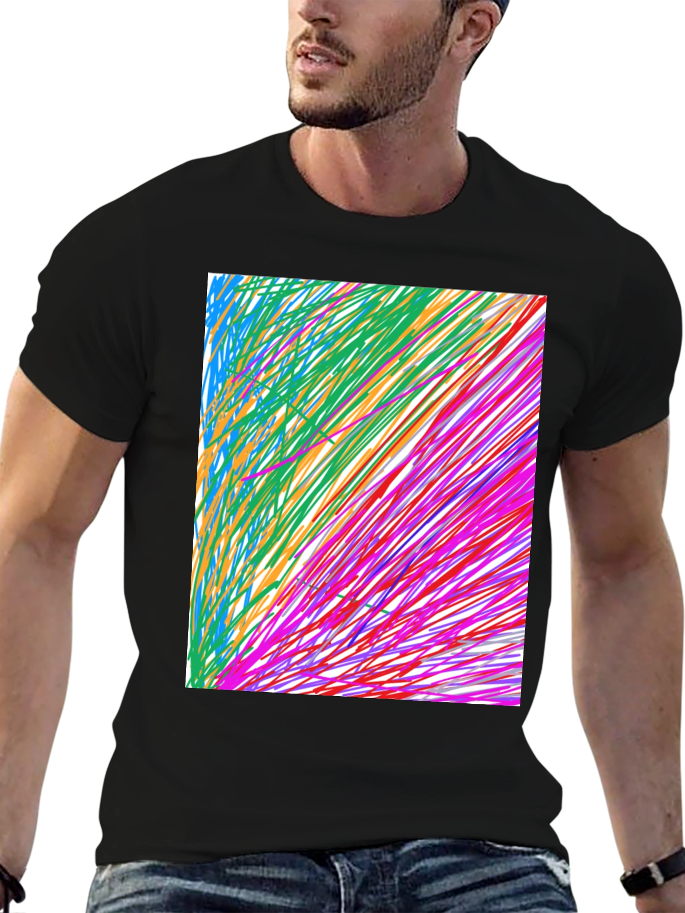 Abstract Art Black T-Shirt - Modern Graphic Tee