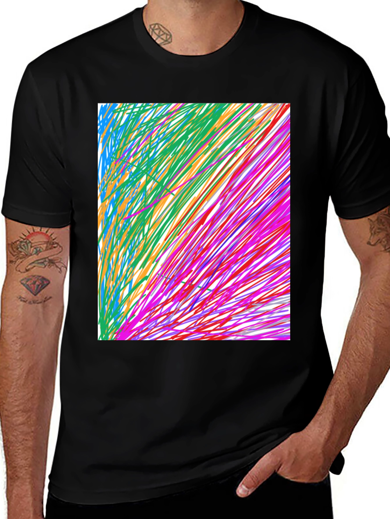 Abstract Art Black T-Shirt - Modern Graphic Tee