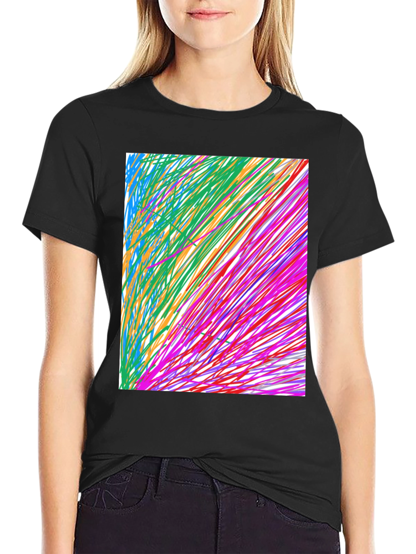 Abstract Art Black T-Shirt - Modern Graphic Tee
