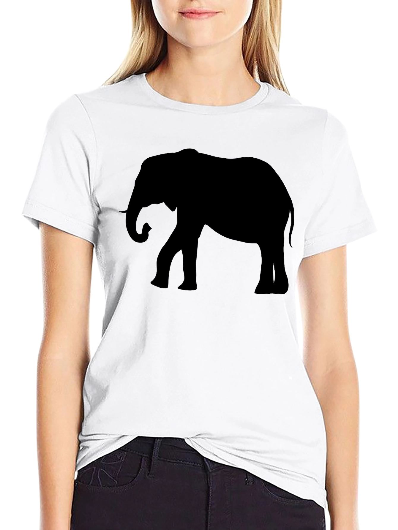 Mens Black Elephant Graphic Tee