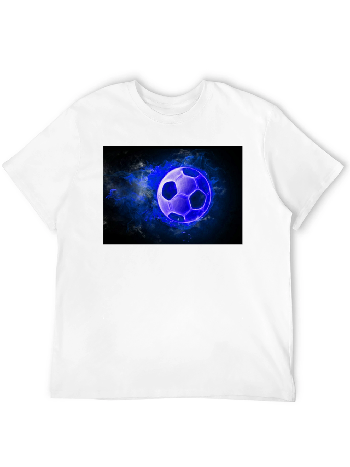 Glowing Soccer Ball Graphic Black T-Shirt