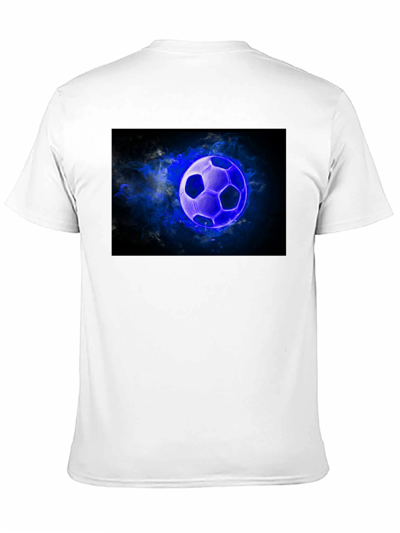 Glowing Soccer Ball Graphic Black T-Shirt