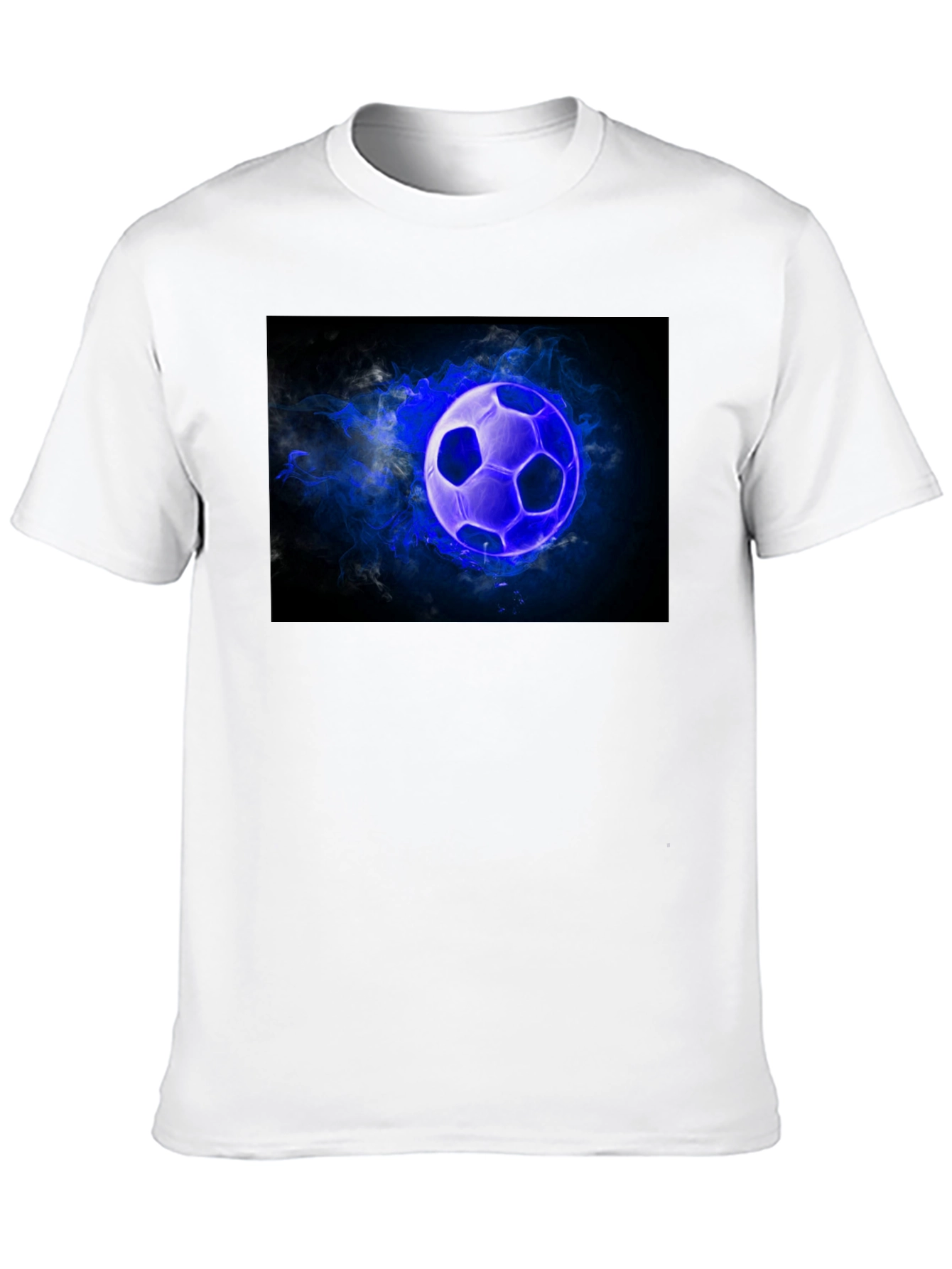 Glowing Soccer Ball Graphic Black T-Shirt