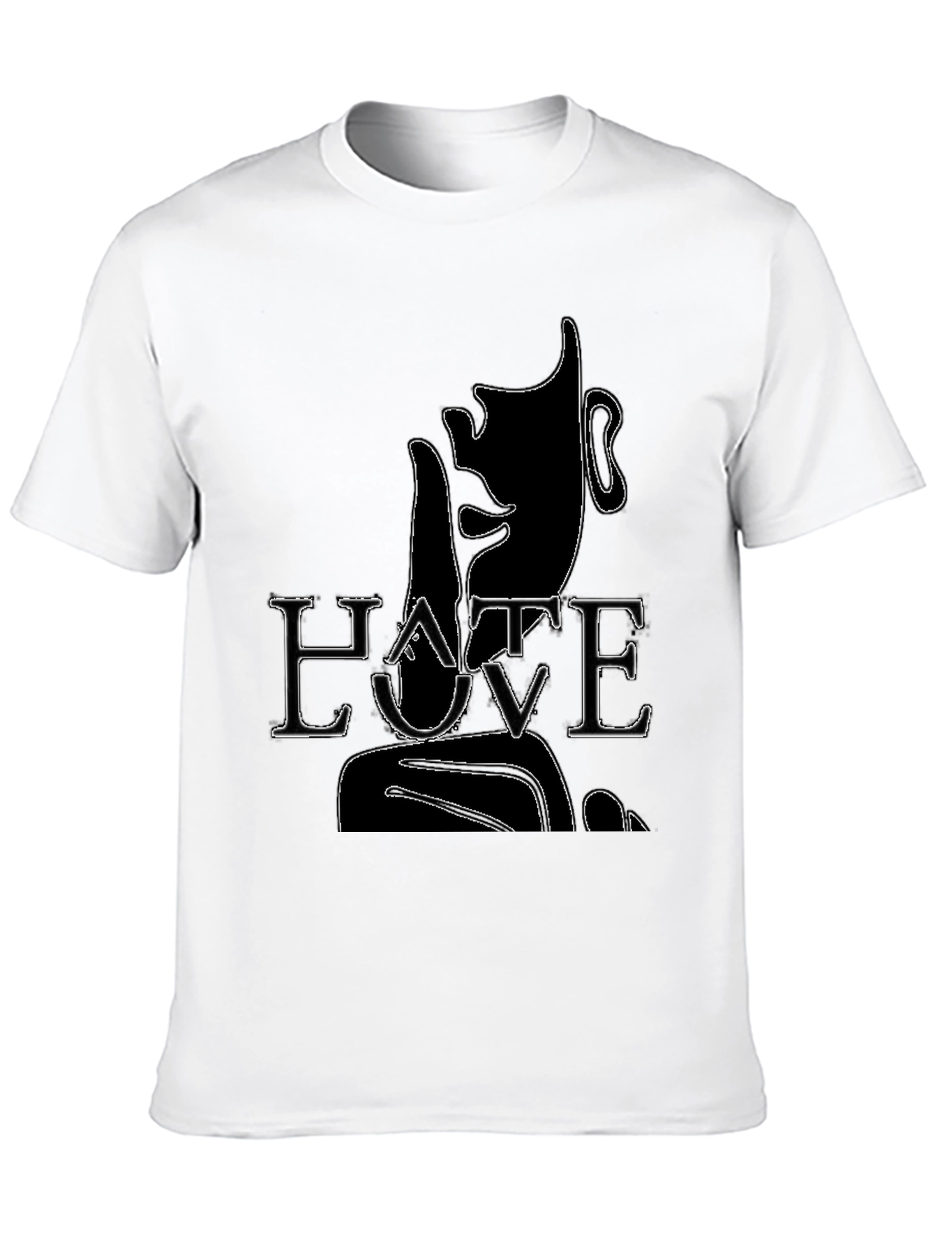 Hate Love Graphic Print Black T-Shirt