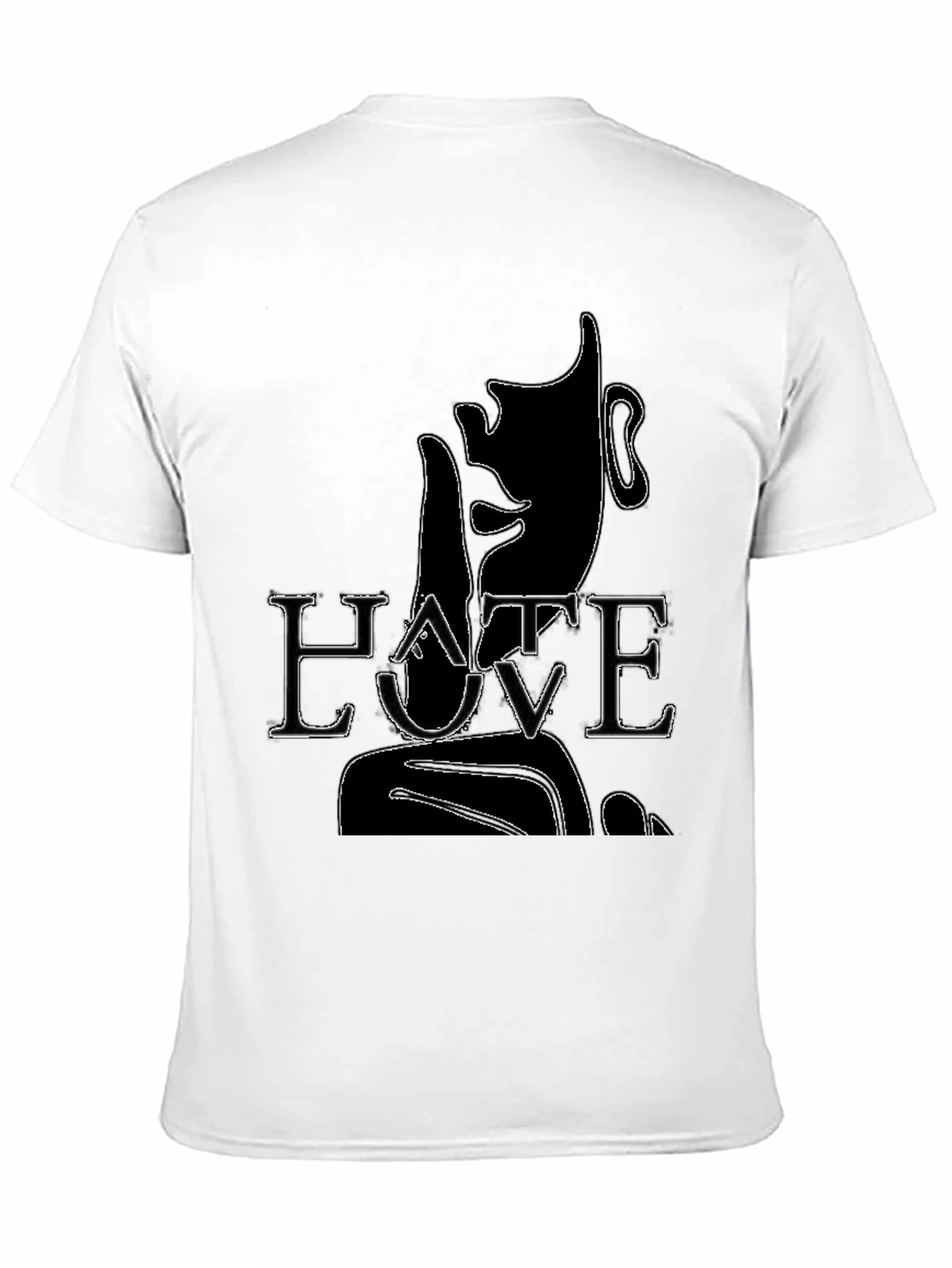 Hate Love Graphic Print Black T-Shirt
