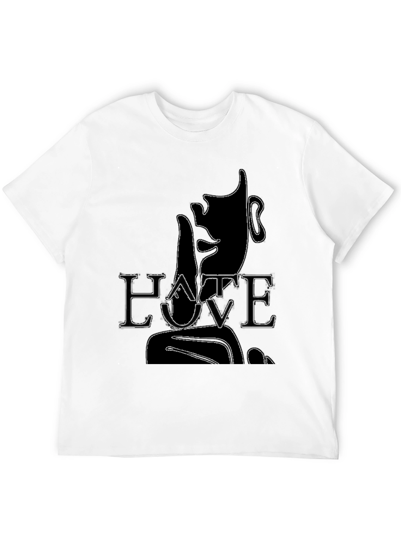 Hate Love Graphic Print Black T-Shirt