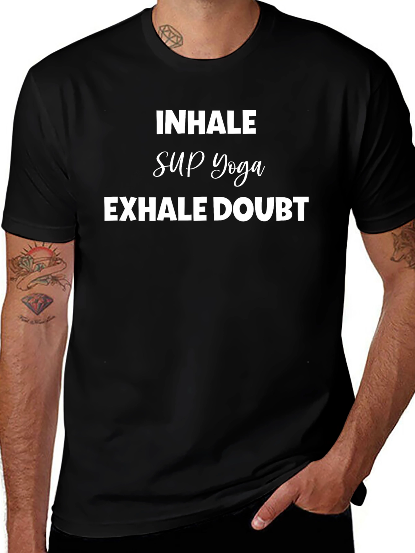 Inhale SUP Yoga Exhale Doubt Black T-Shirt