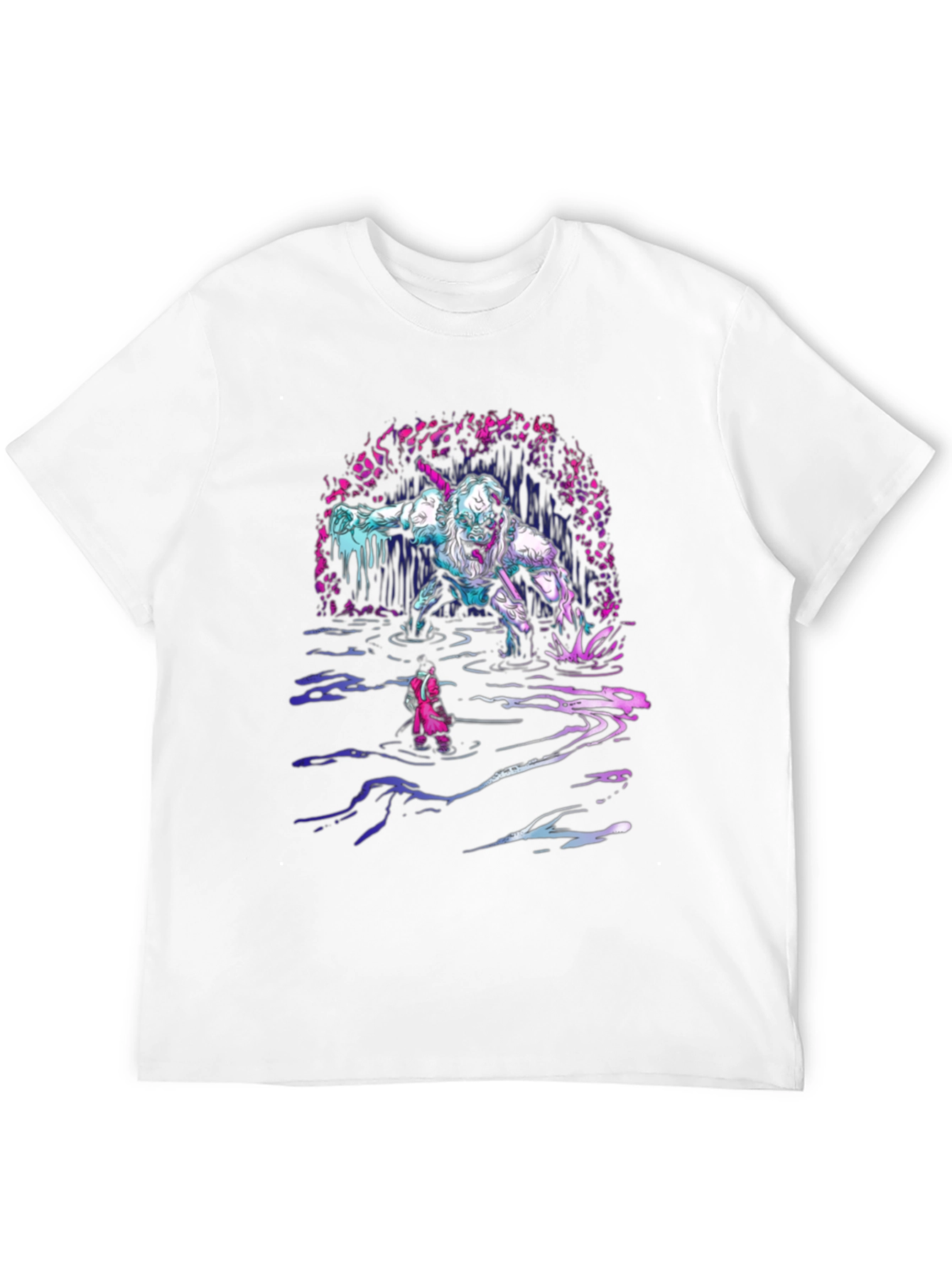 Monster Graphic Tee - Black Cotton T-Shirt