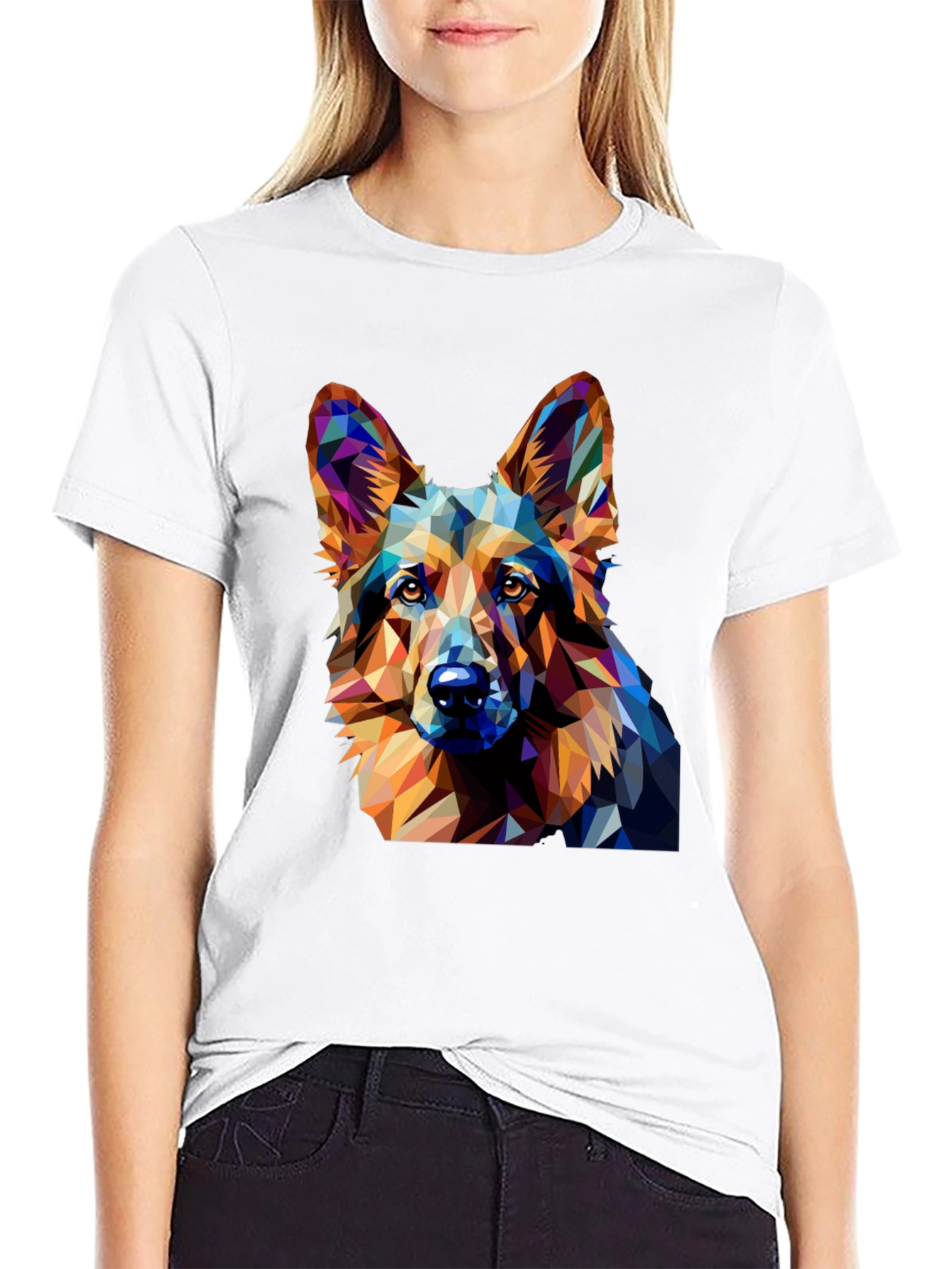 Geometric Dog T-Shirt - Modern Artistic Tee