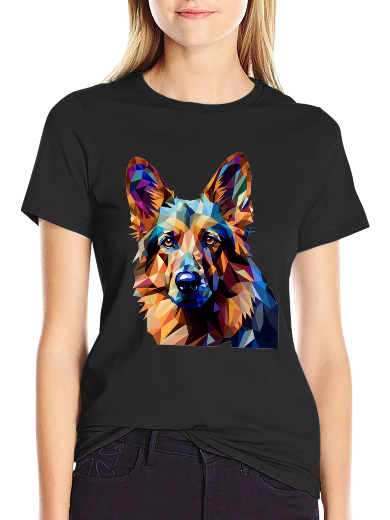 Geometric Dog T-Shirt - Modern Artistic Tee