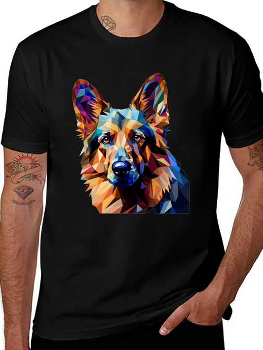 Geometric Dog T-Shirt - Modern Artistic Tee