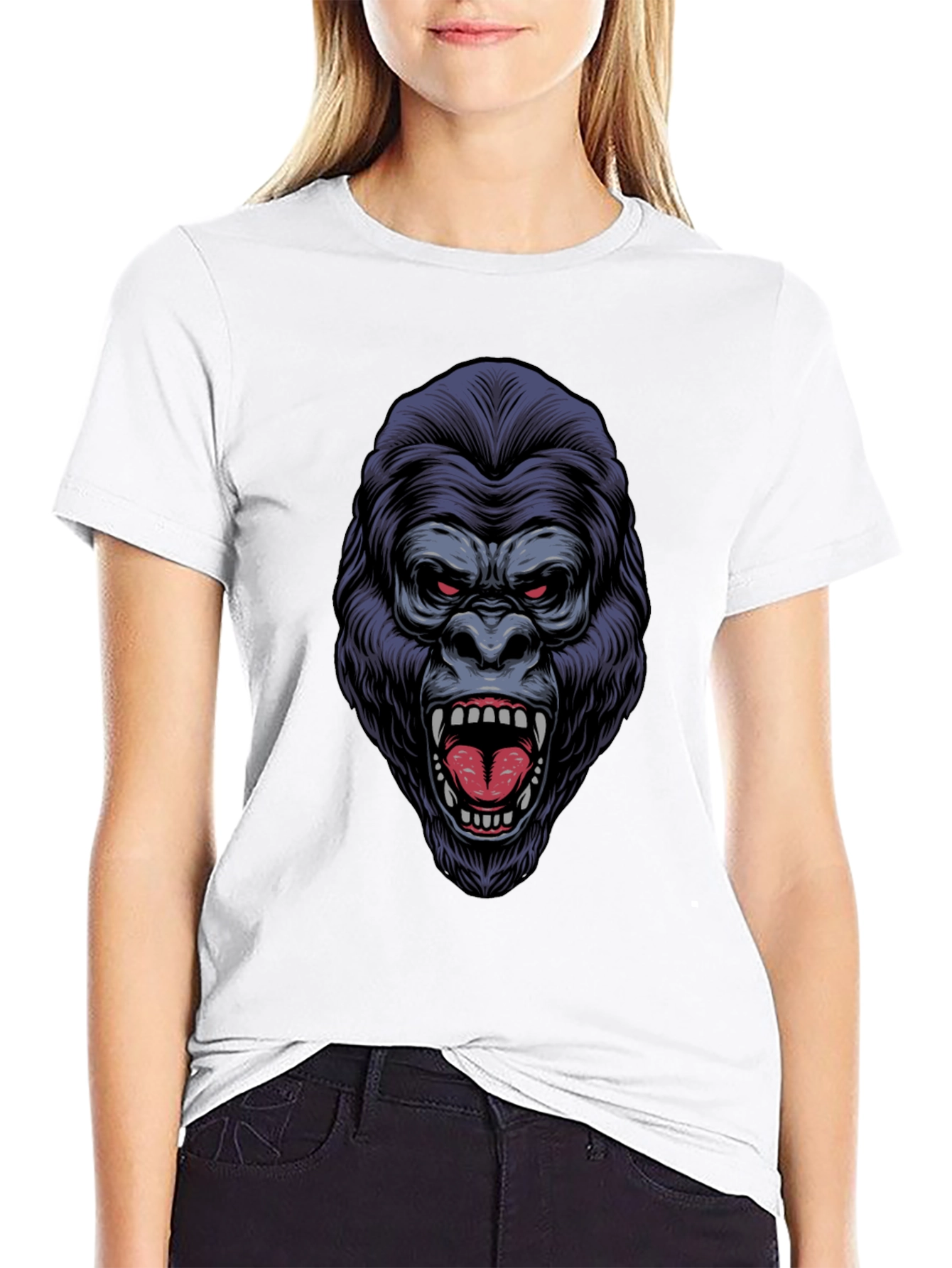 Fierce Gorilla Graphic T-Shirt - Bold Animal Print