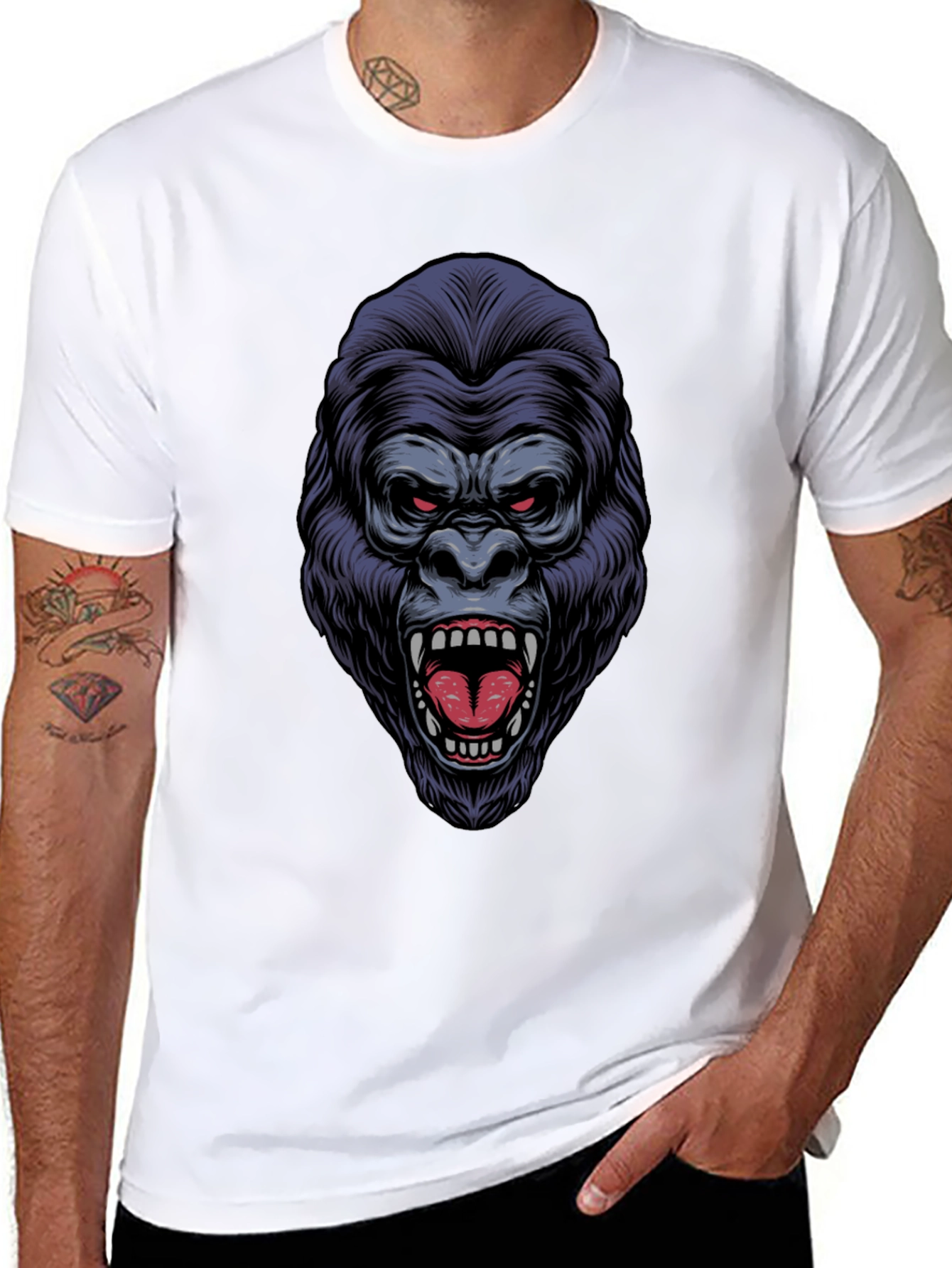 Fierce Gorilla Graphic T-Shirt - Bold Animal Print