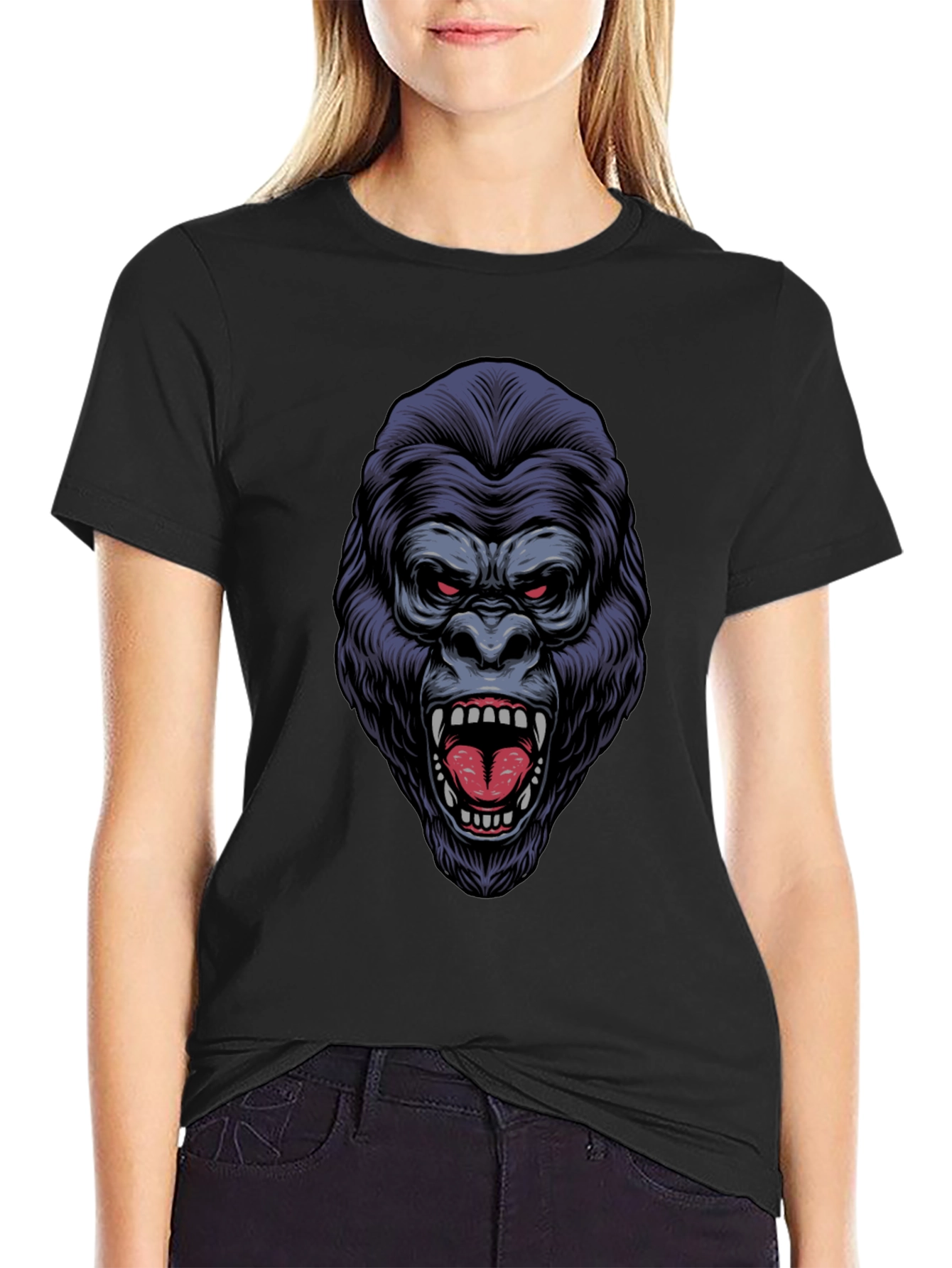 Fierce Gorilla Graphic T-Shirt - Bold Animal Print