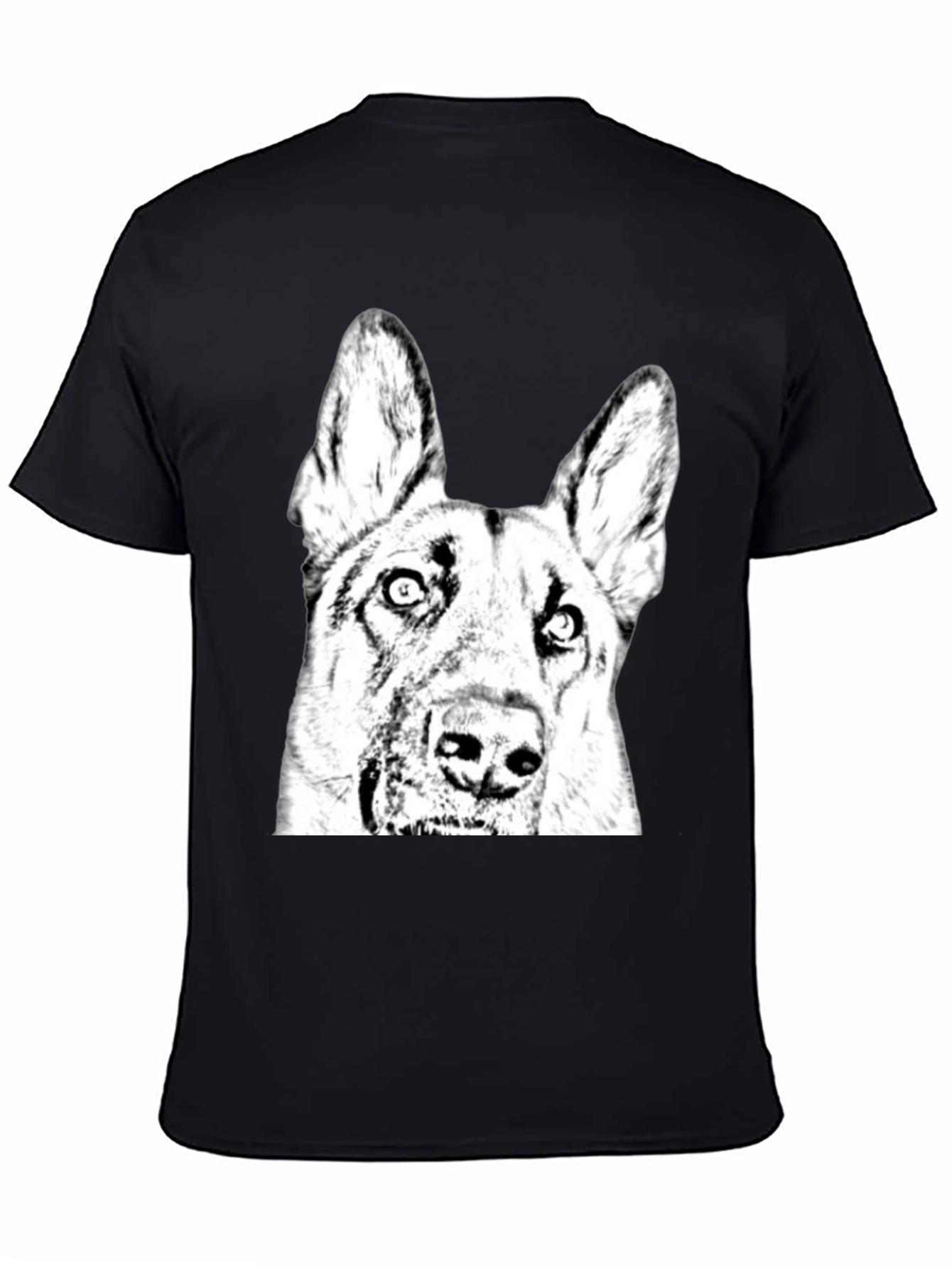 Dog Graphic Tee - Black Cotton Blend Comfort