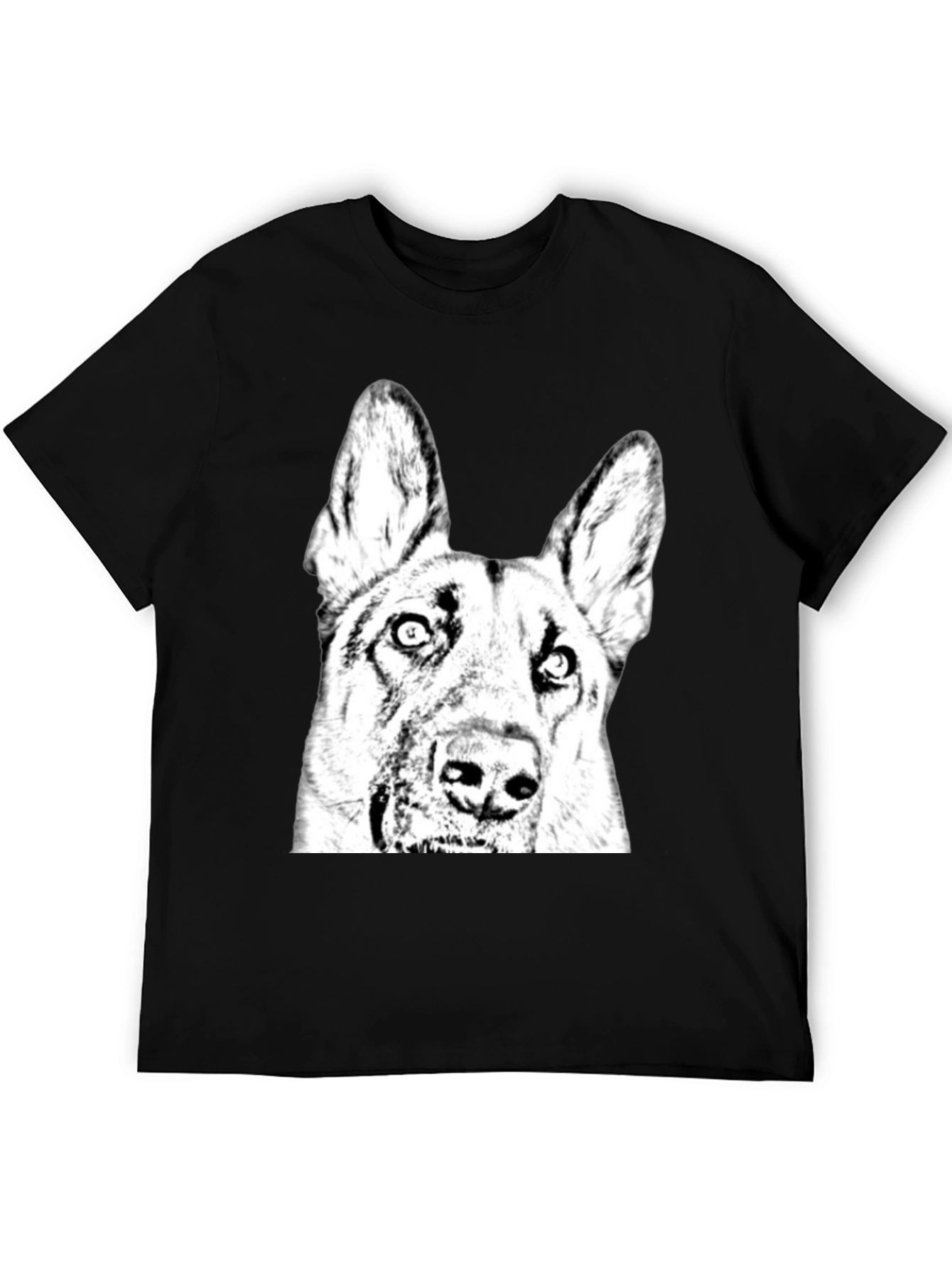 Dog Graphic Tee - Black Cotton Blend Comfort