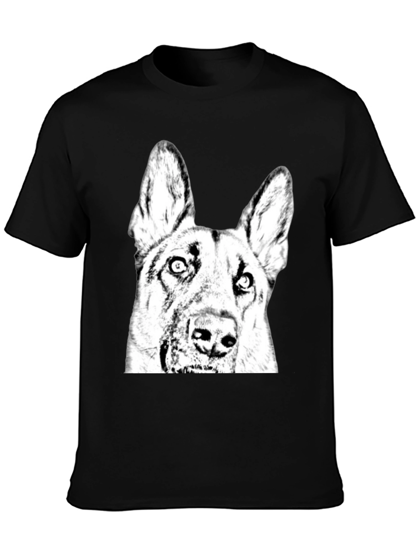 Dog Graphic Tee - Black Cotton Blend Comfort