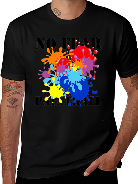 No Fear Paintball T-Shirt - Colorful Splatter Design
