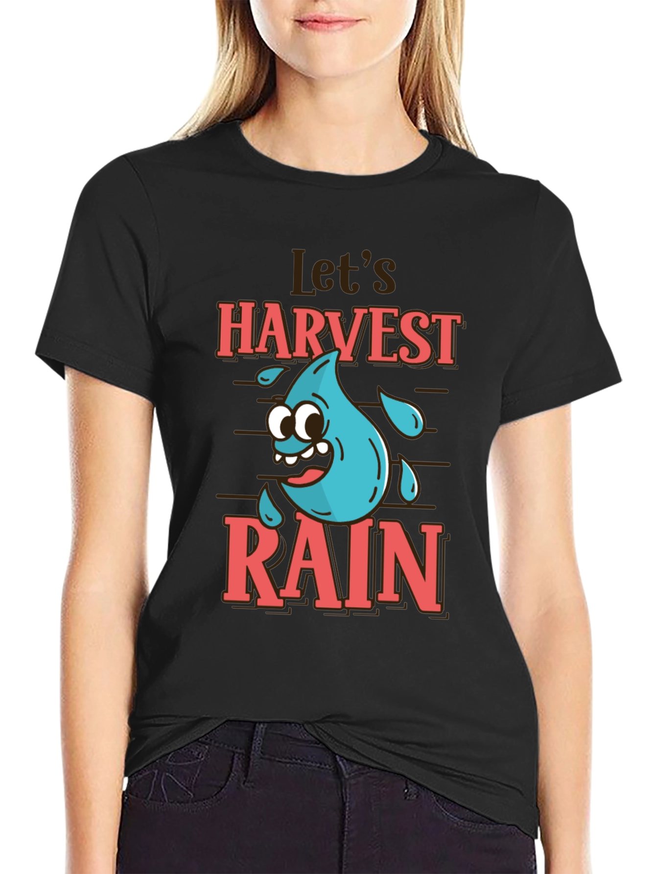 Lets Harvest Rain Black Graphic Tee