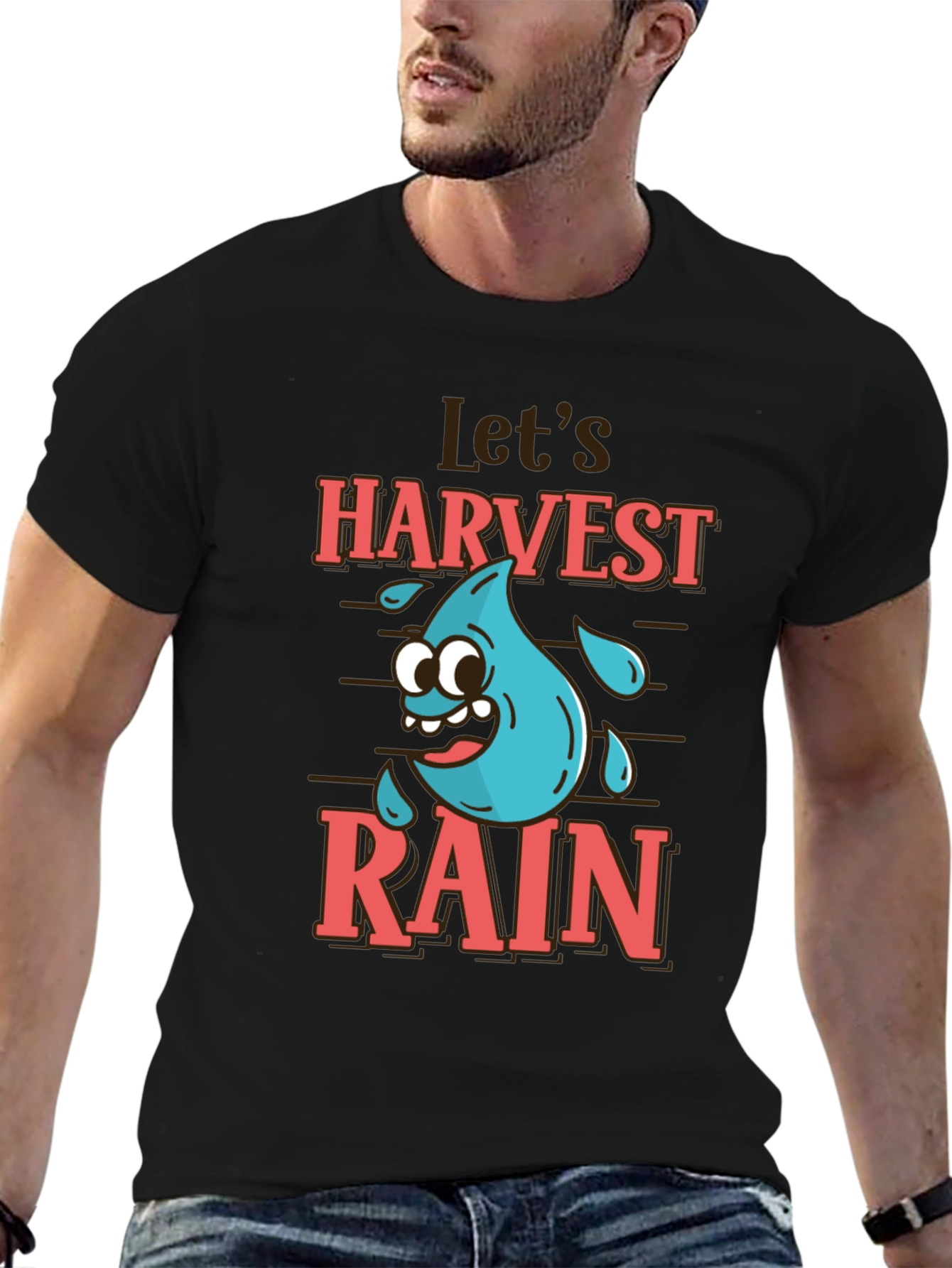 Lets Harvest Rain Black Graphic Tee