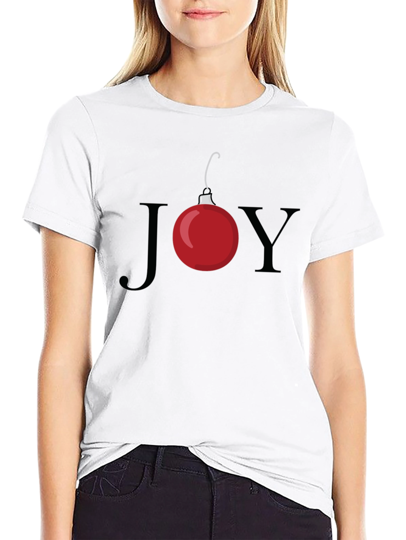 Festive JOY Christmas Ornament Graphic Tee