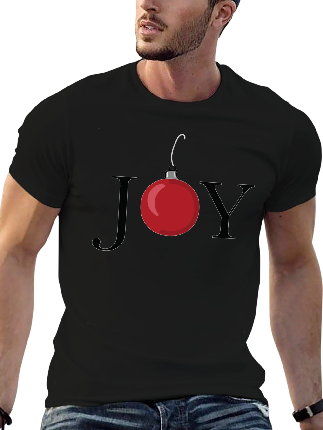 Festive JOY Christmas Ornament Graphic Tee