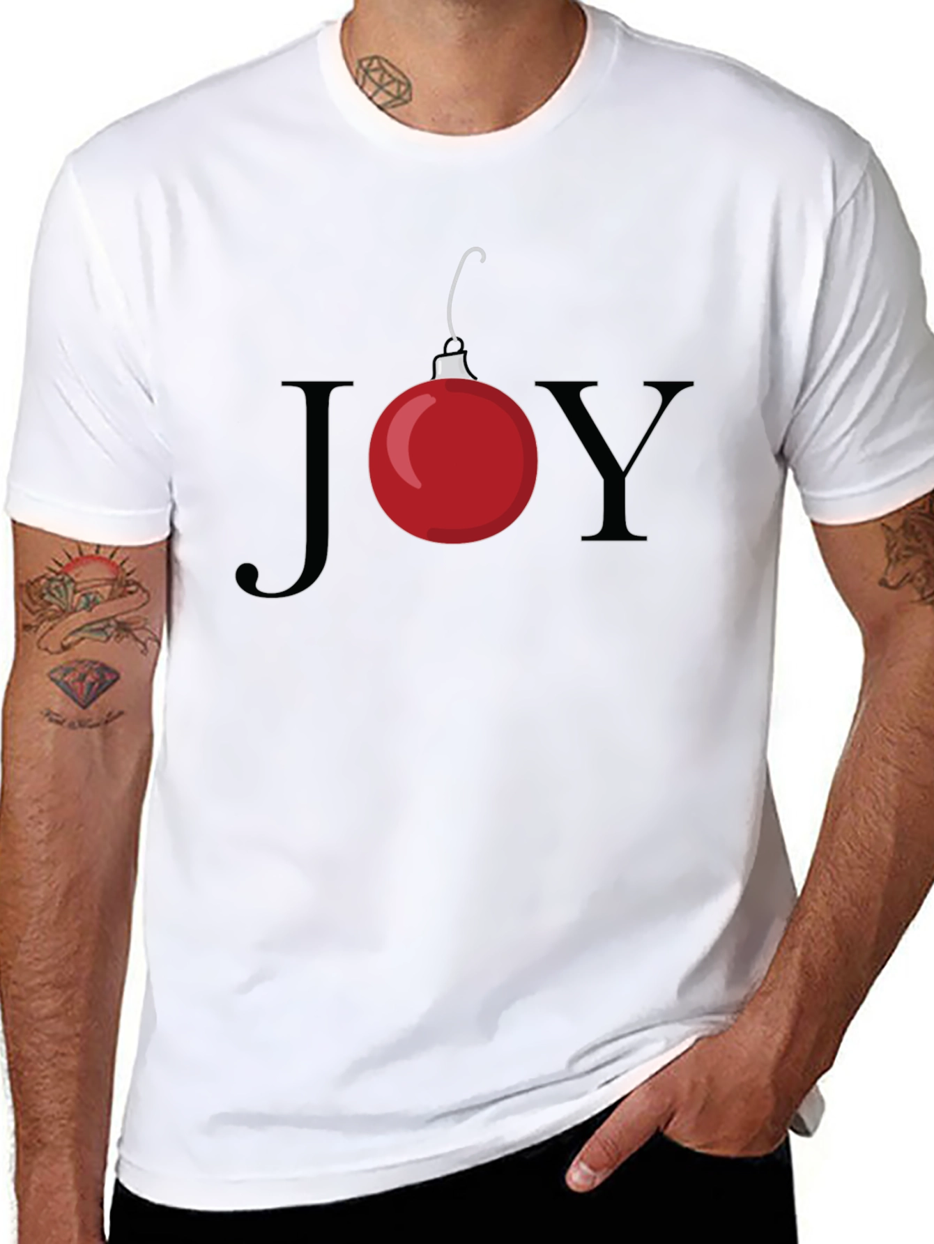 Festive JOY Christmas Ornament Graphic Tee