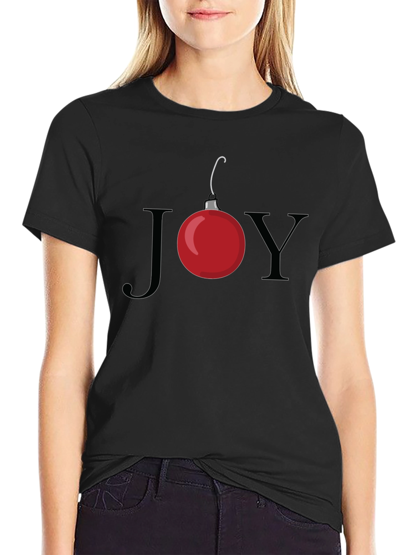Festive JOY Christmas Ornament Graphic Tee