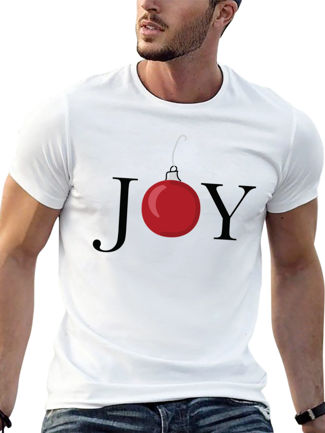 Festive JOY Christmas Ornament Graphic Tee