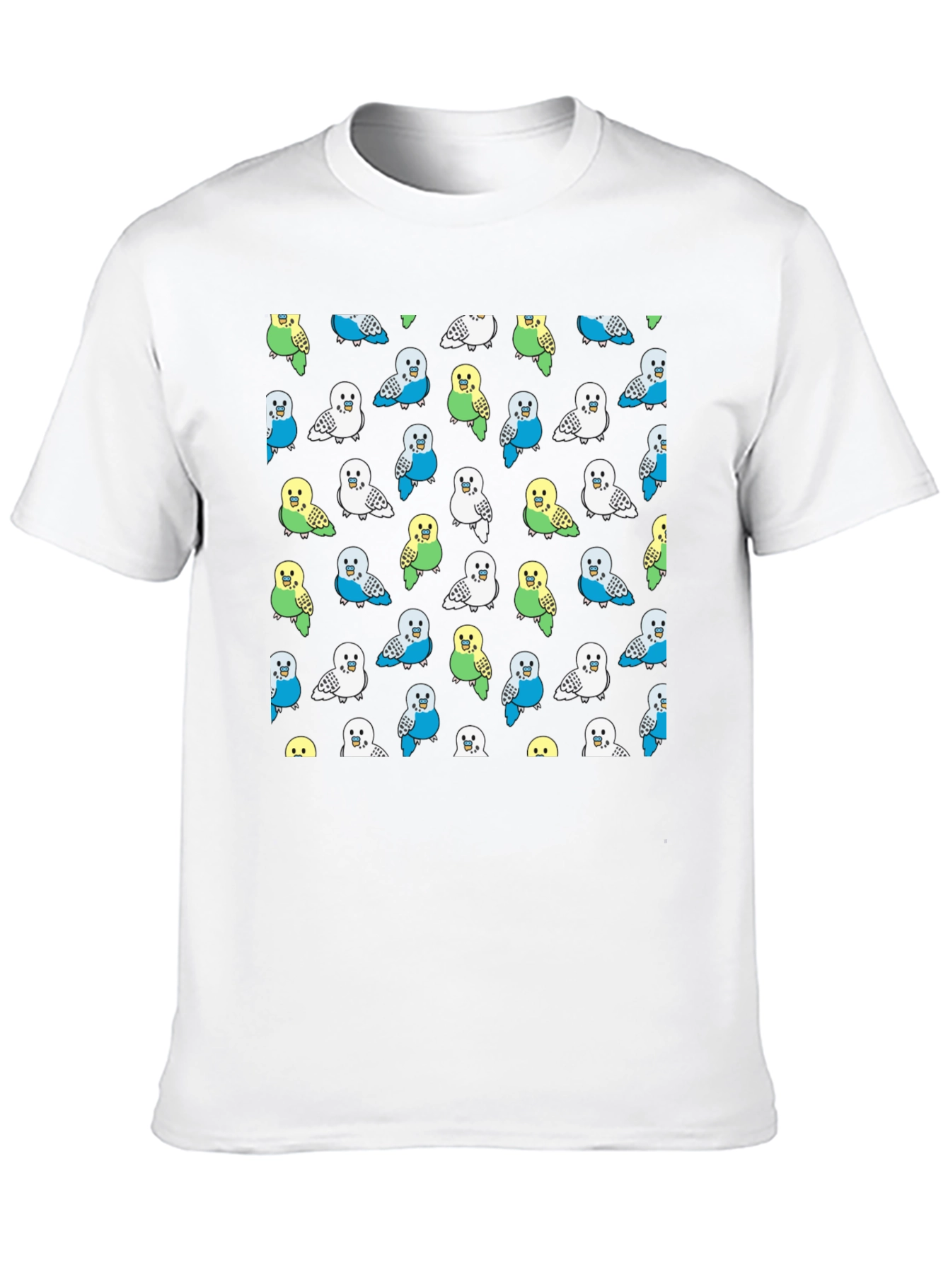 Parakeet Pattern T-Shirt - Fun Bird Lover Tee