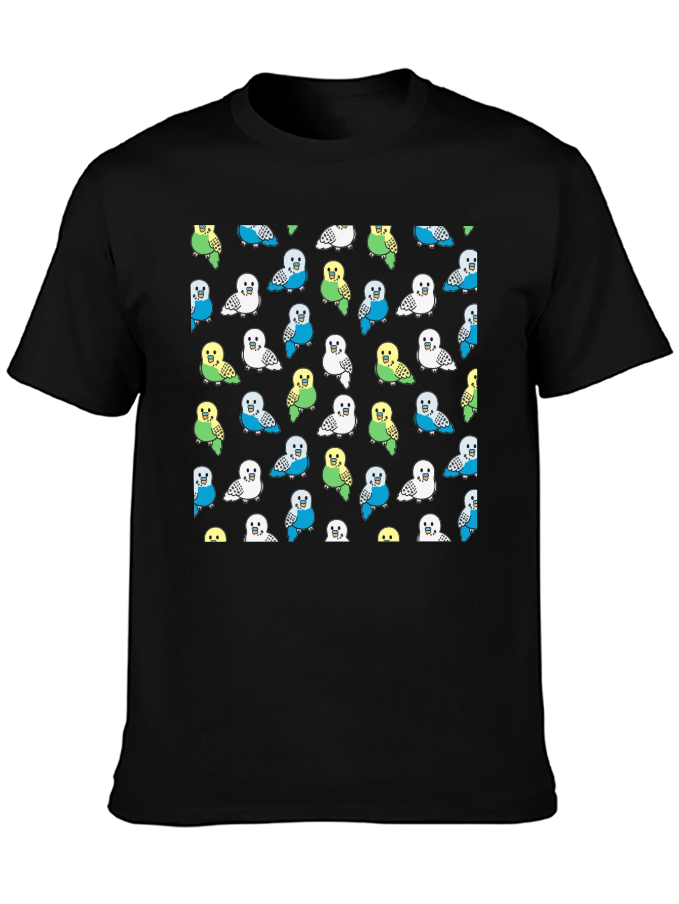 Parakeet Pattern T-Shirt - Fun Bird Lover Tee