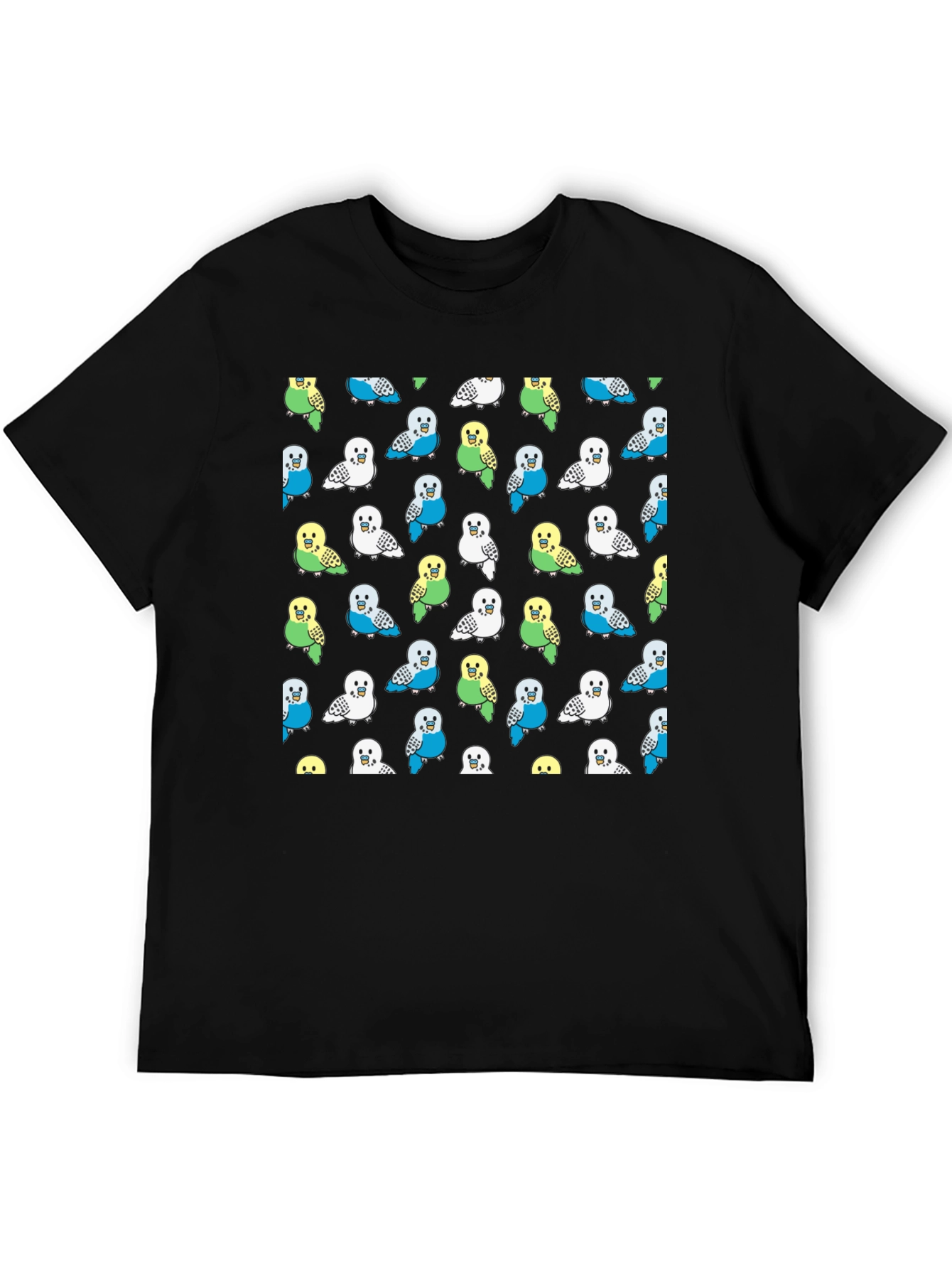 Parakeet Pattern T-Shirt - Fun Bird Lover Tee