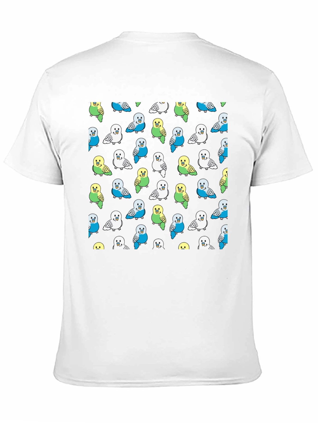 Parakeet Pattern T-Shirt - Fun Bird Lover Tee