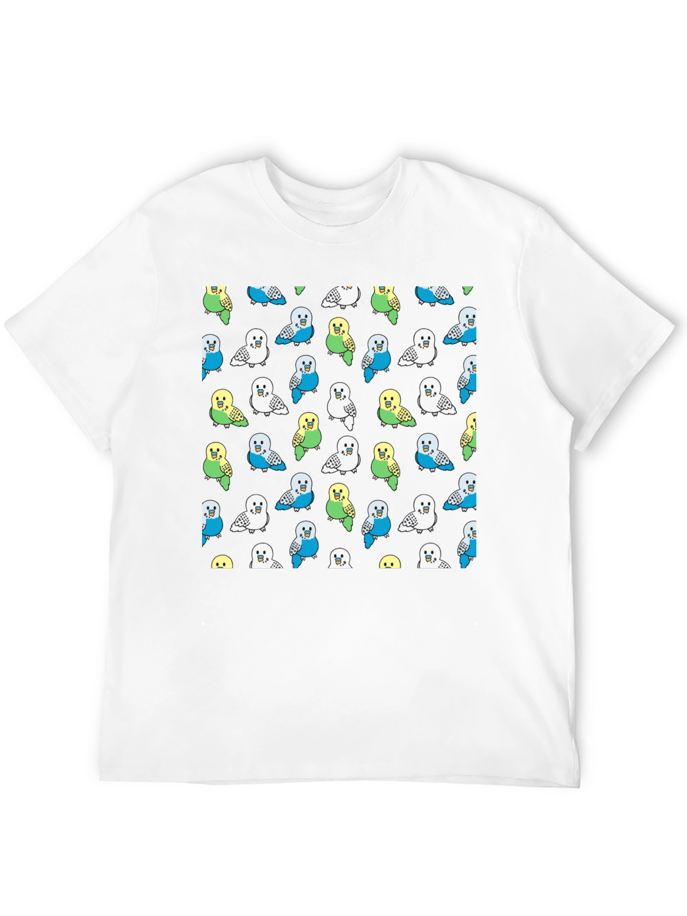 Parakeet Pattern T-Shirt - Fun Bird Lover Tee