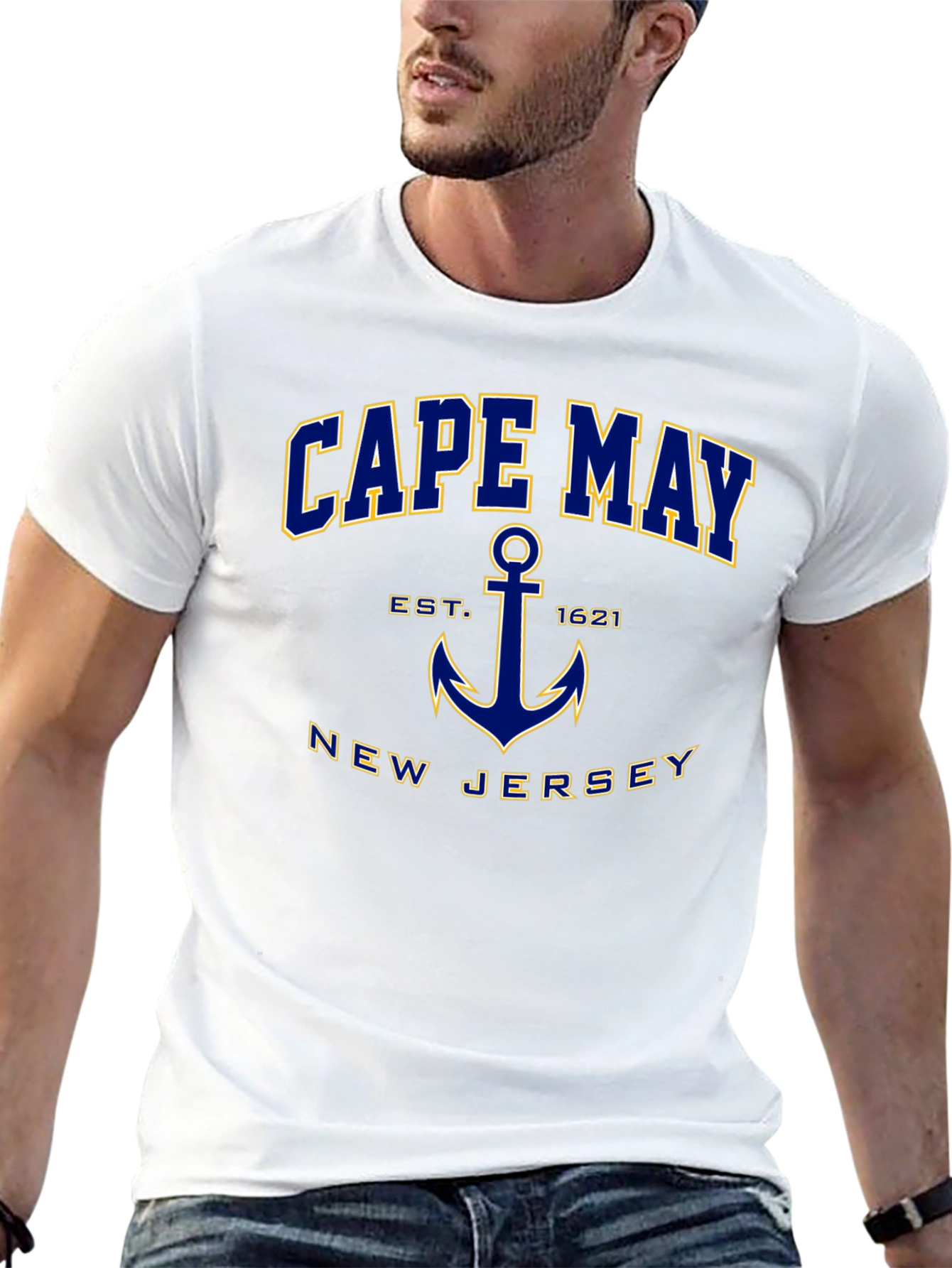 Cape May New Jersey Anchor Graphic T-Shirt