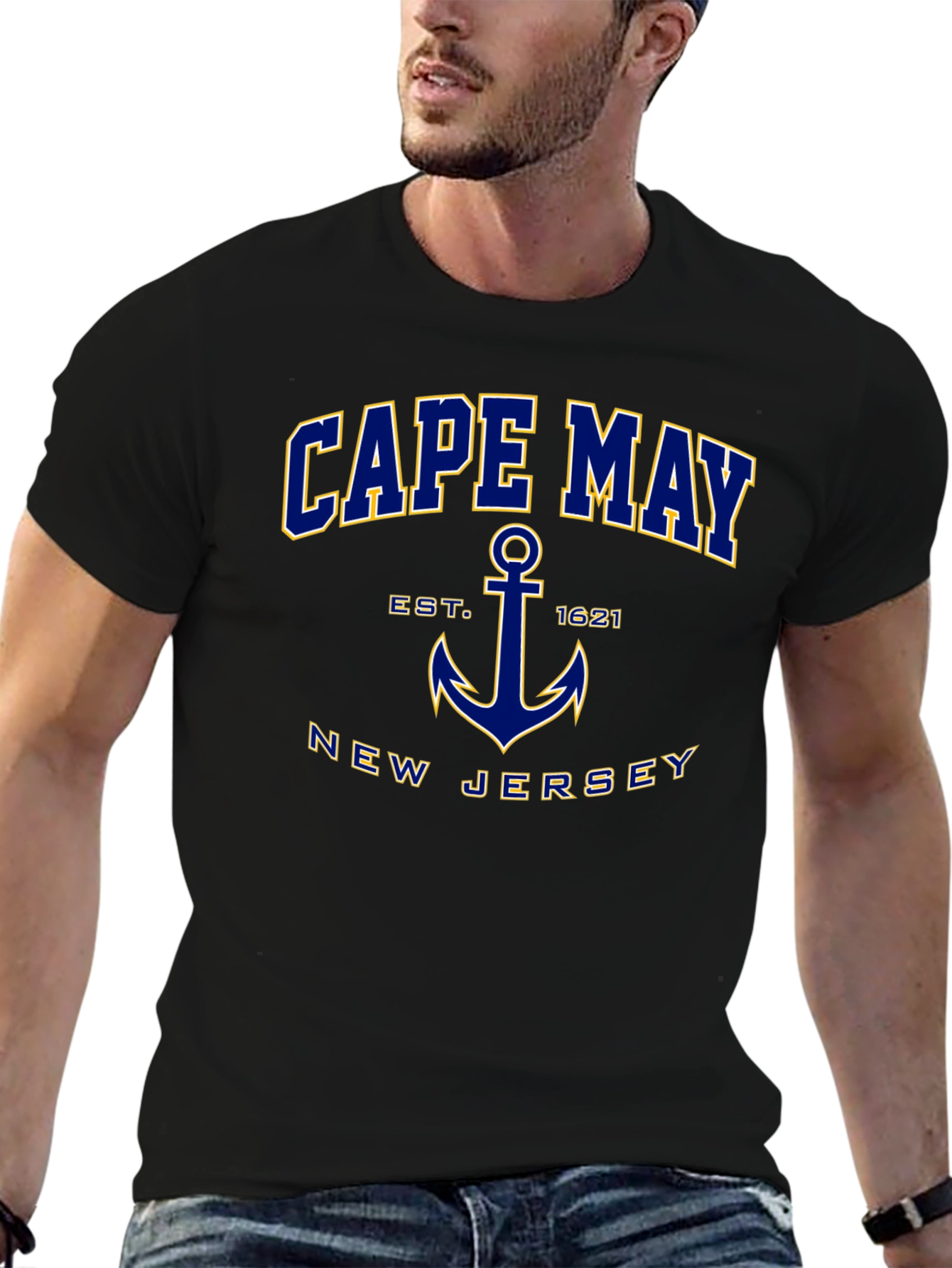Cape May New Jersey Anchor Graphic T-Shirt